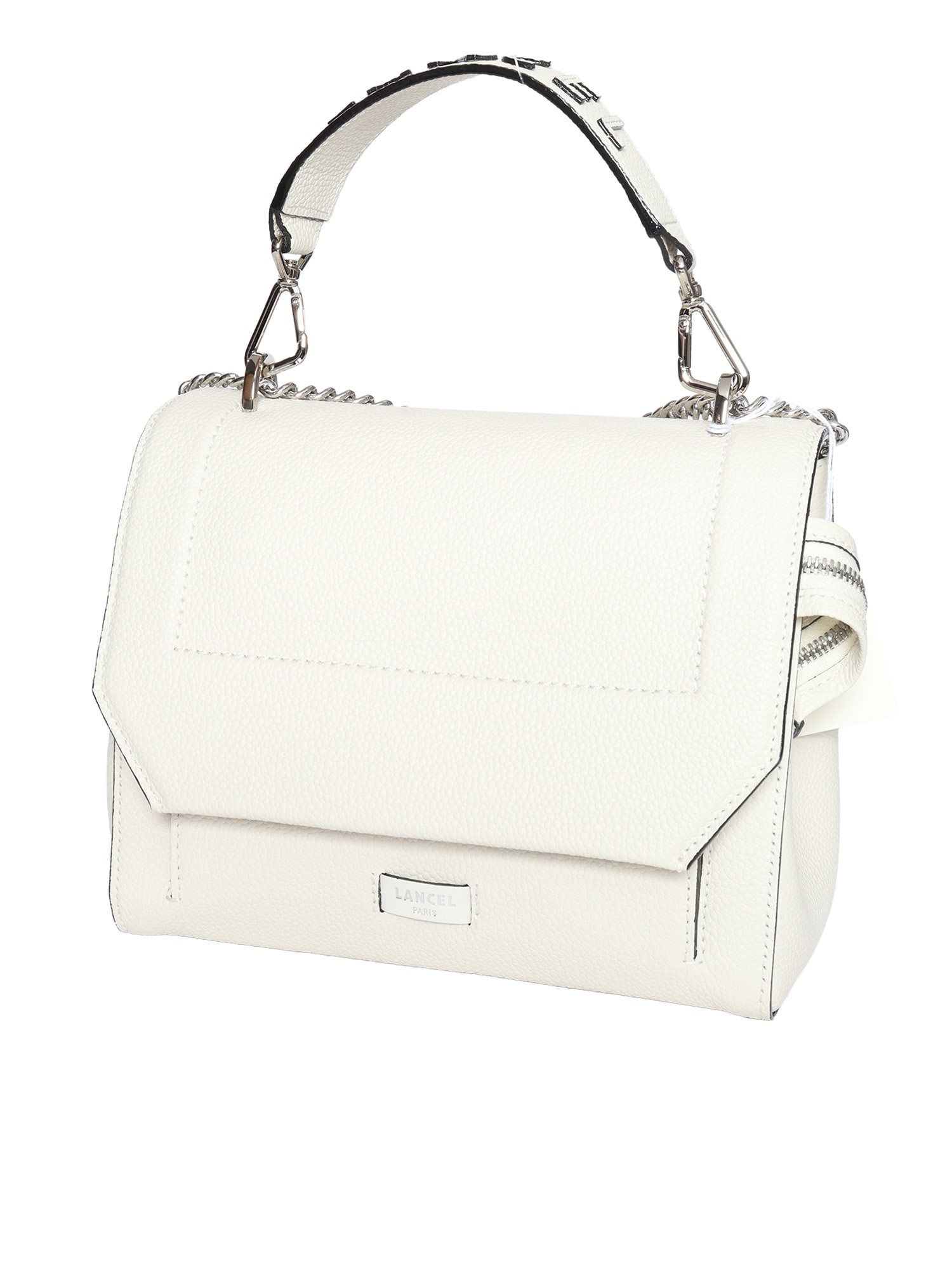 Lancel M Flap Bag In White