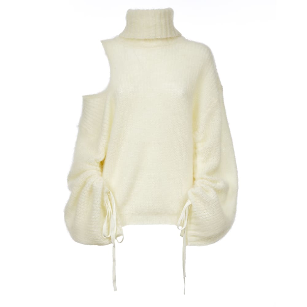 ANDREADAMO Oversize Turtleneck Sweater With Cut-out
