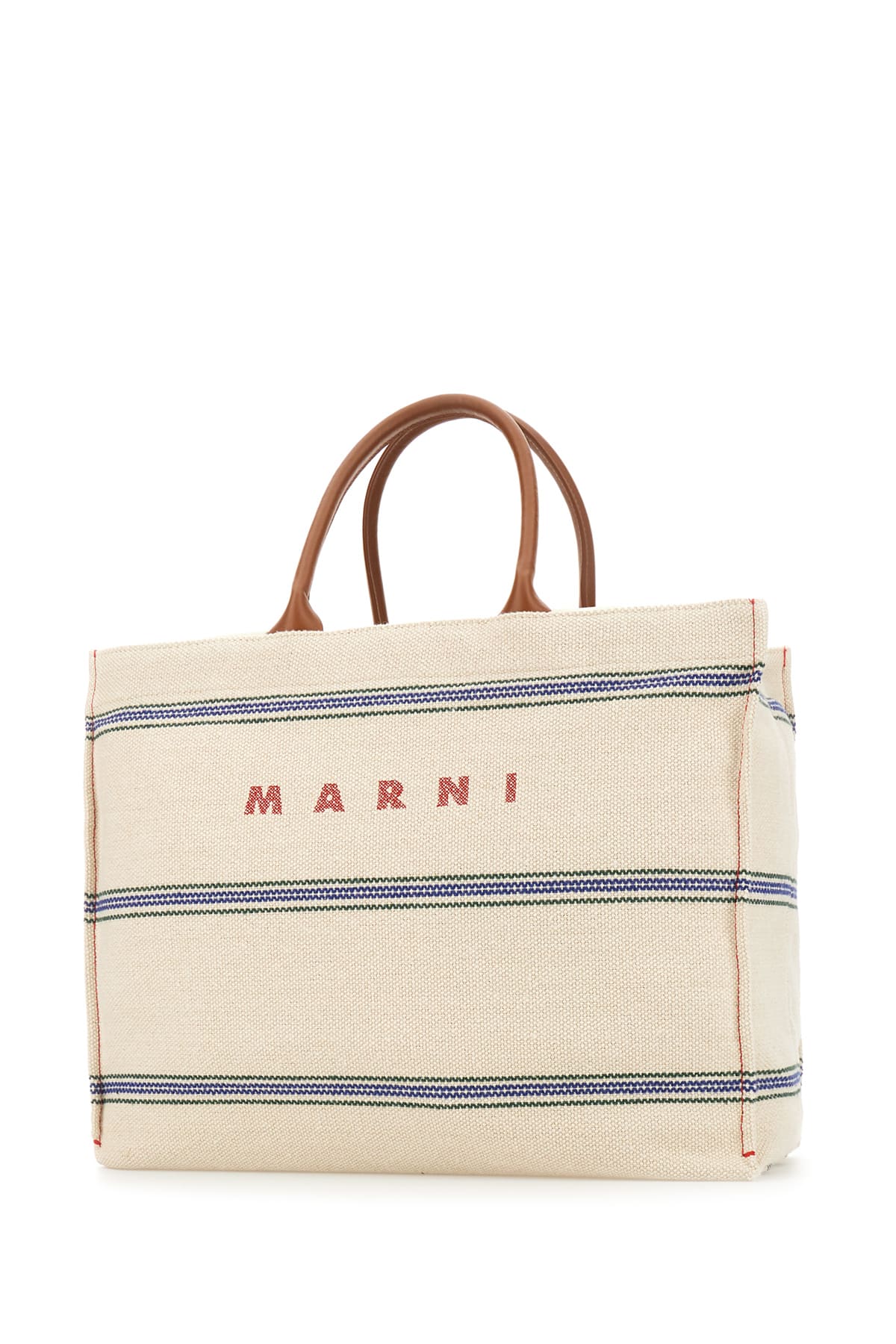 Shop Marni Embroidered Cotton Blend Shopping Bag In Zo706