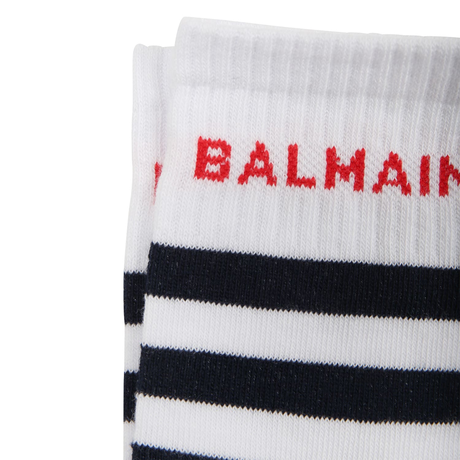 Shop Balmain Multicolored Socks For Kids With Stripes And Logo