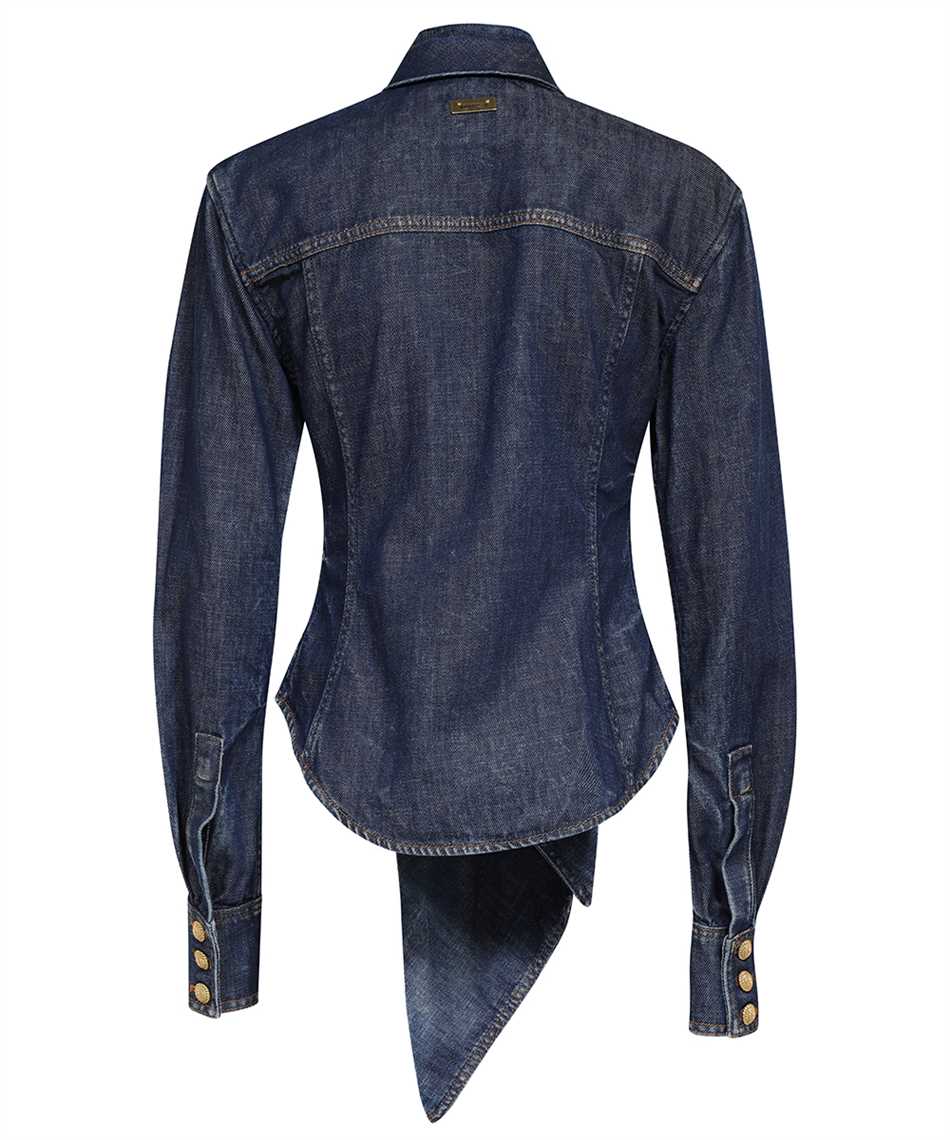 Balmain Long Sleeve Denim Shirt In Blue