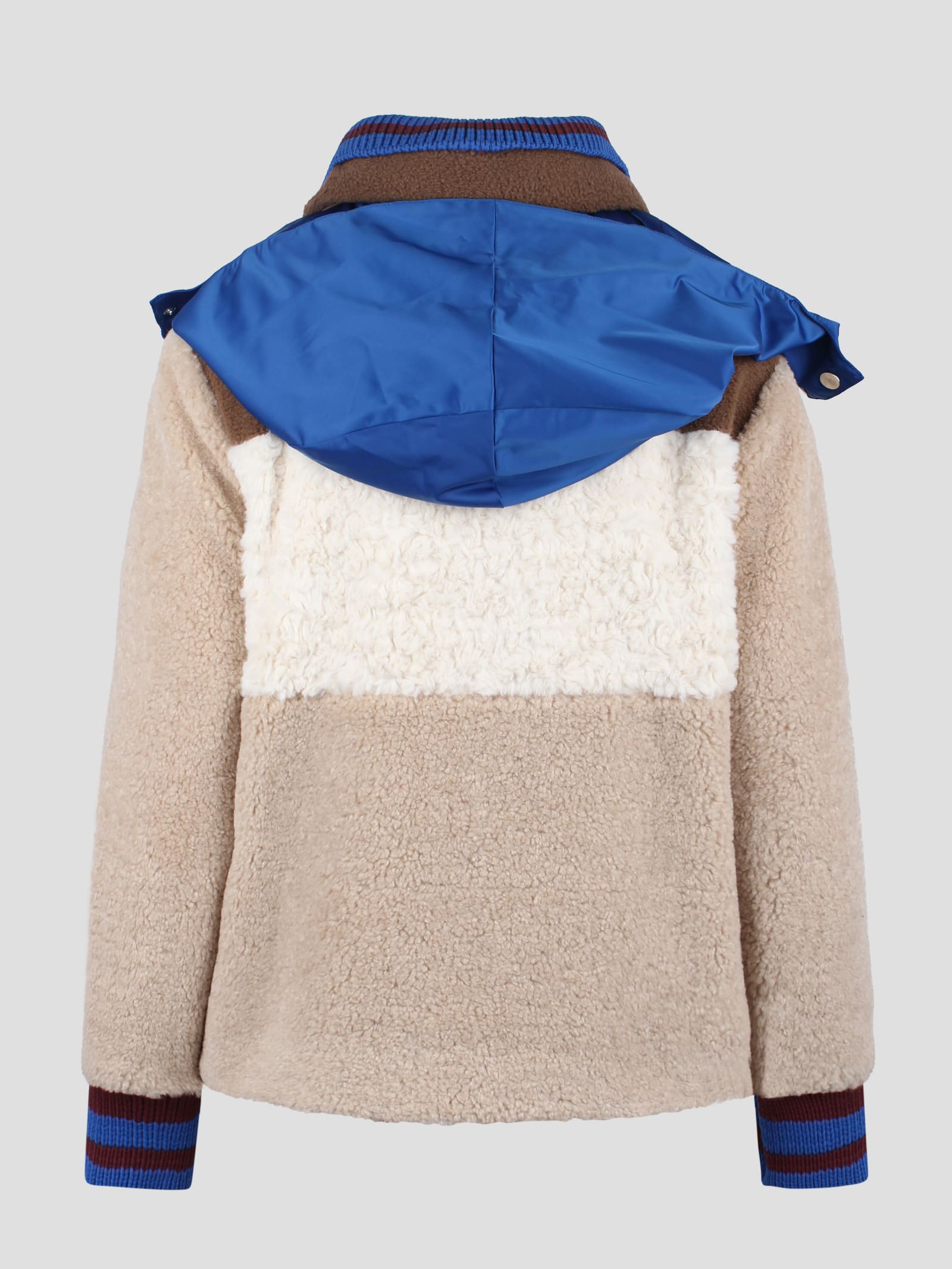 Shop Tory Burch Hooded Colorblock Fleece Jacket