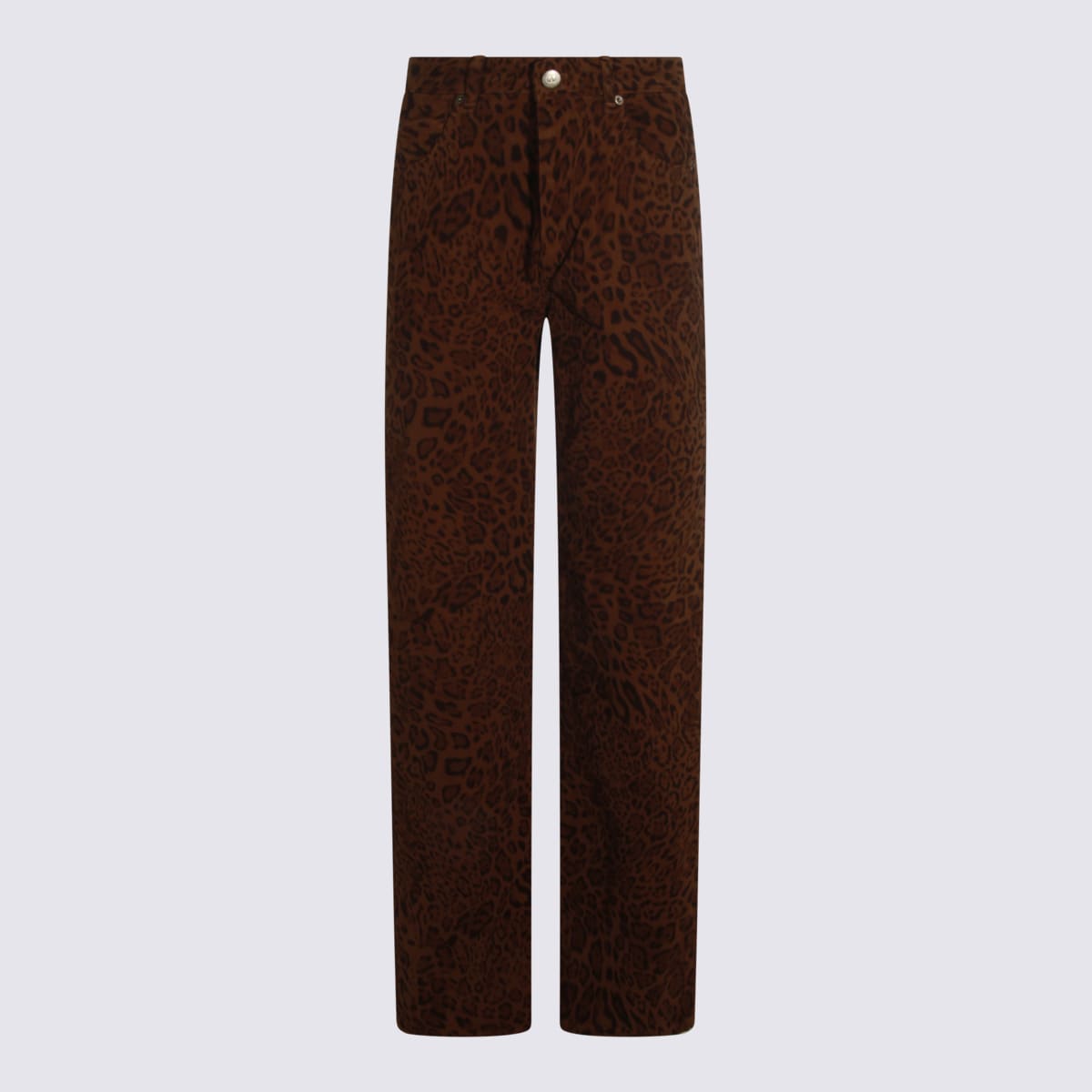 Twinset Straight Trousers With Pockets And Belt Loops In Brown