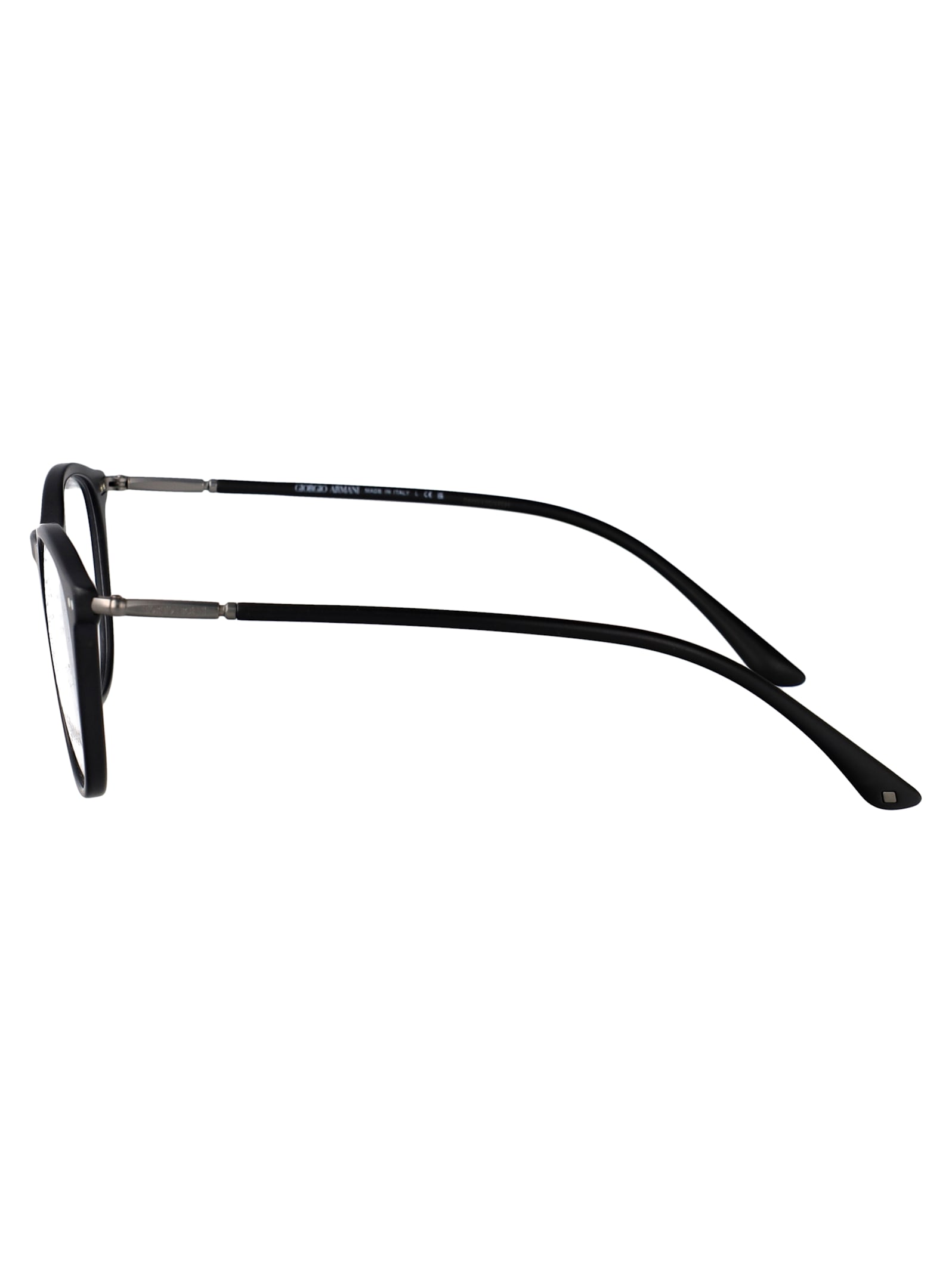 Giorgio Armani Matte Black Acetate Glasses In Black