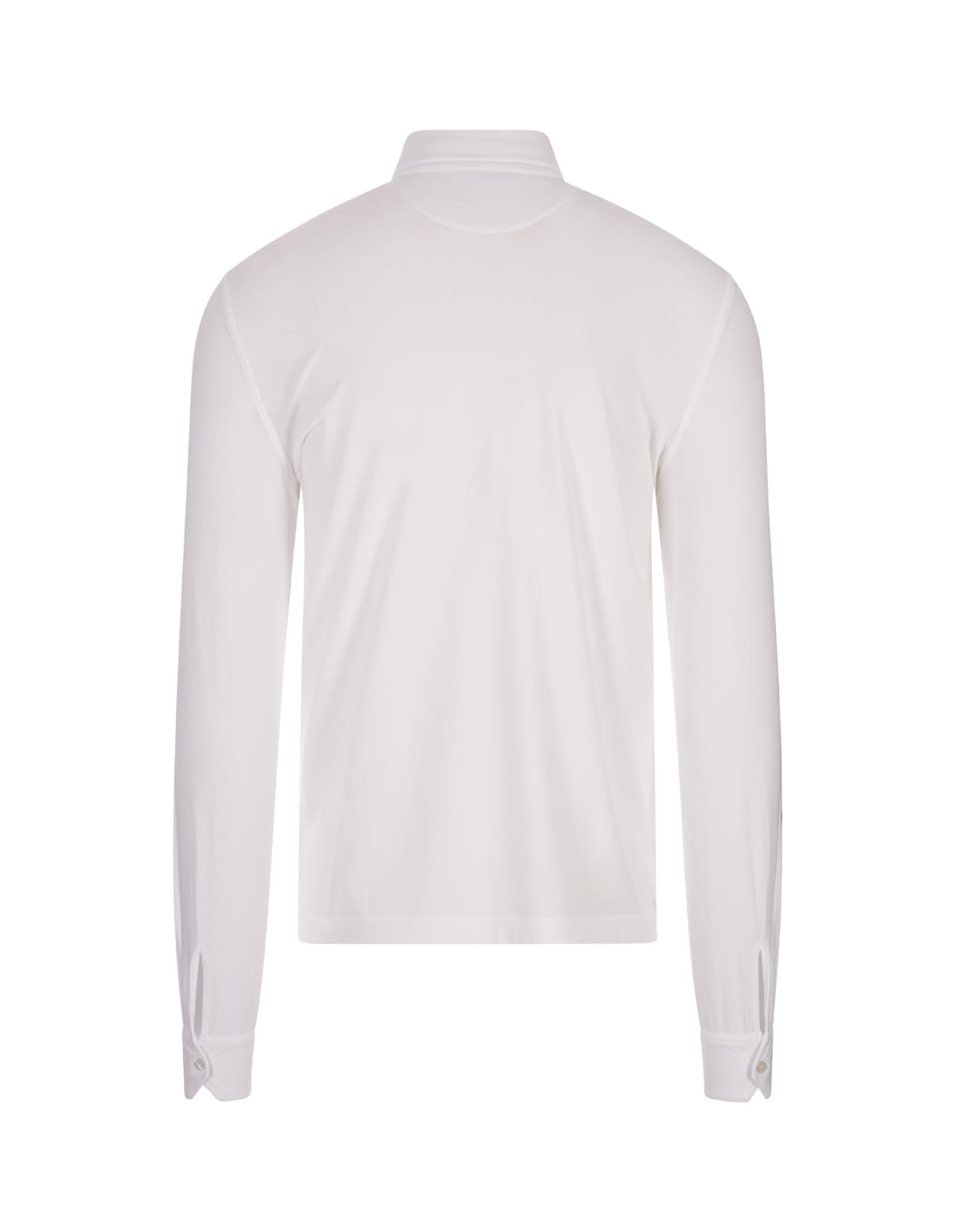 Shop Fedeli White Long Sleeve Polo Shirt