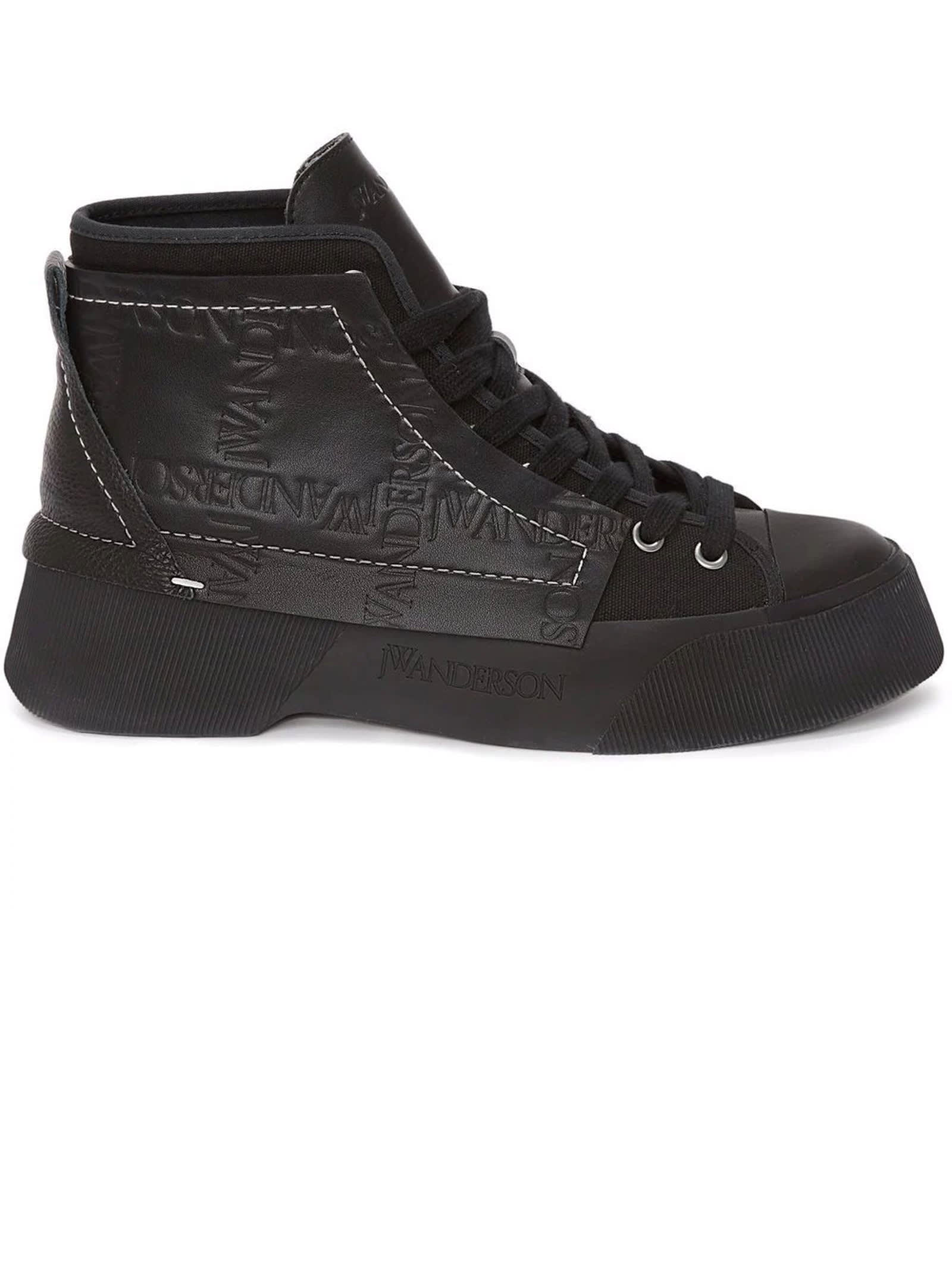 J.W. Anderson Sneakers In Black Leather And Canvas