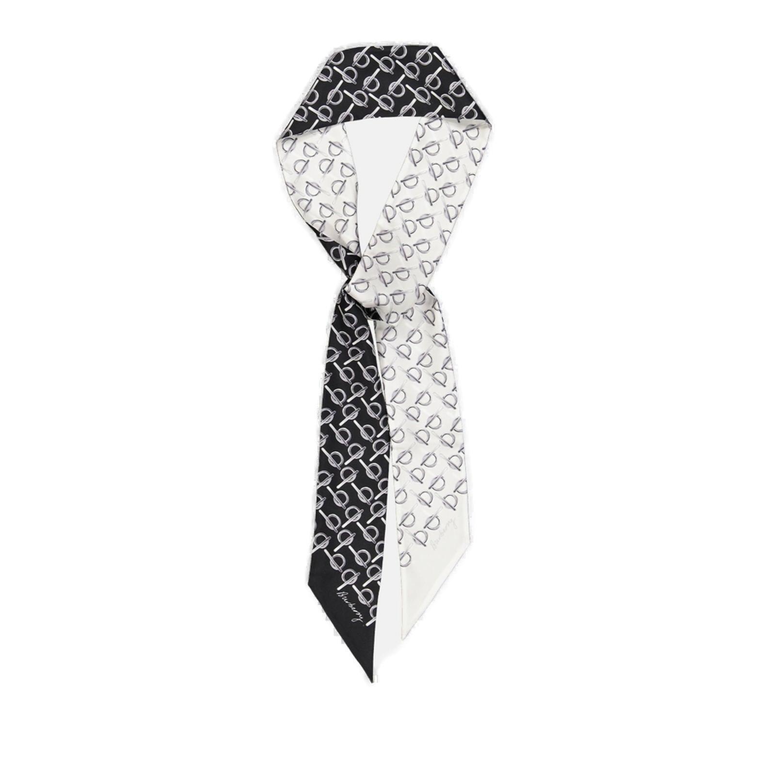 Shop Burberry B-printed Two-toned Scarf In White