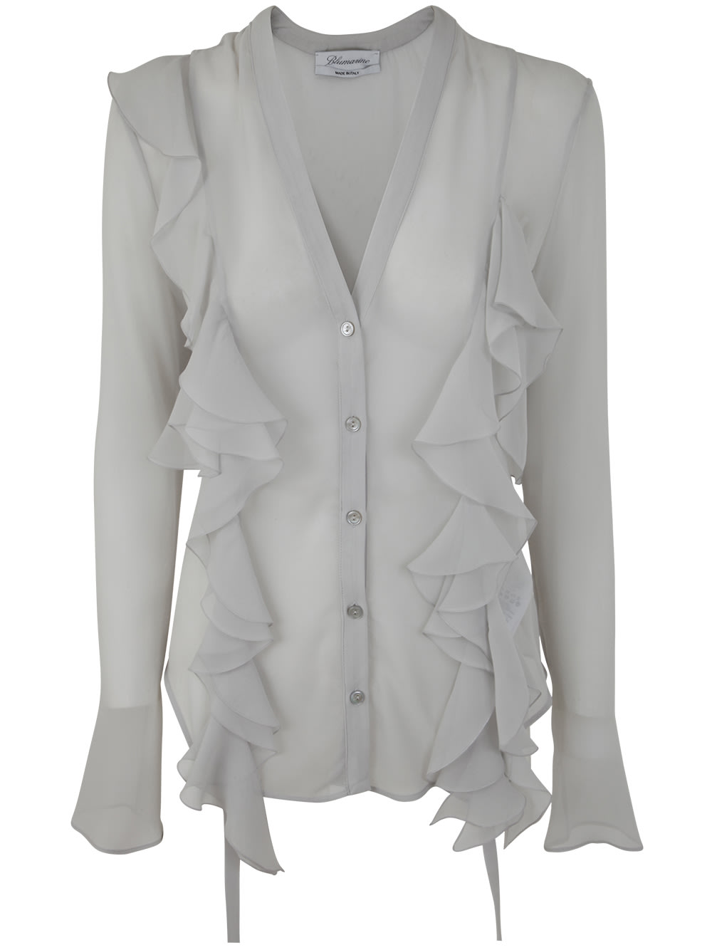 BLUMARINE 2C234A LONG SLEEVES BLOUSON WITH ROUCHES