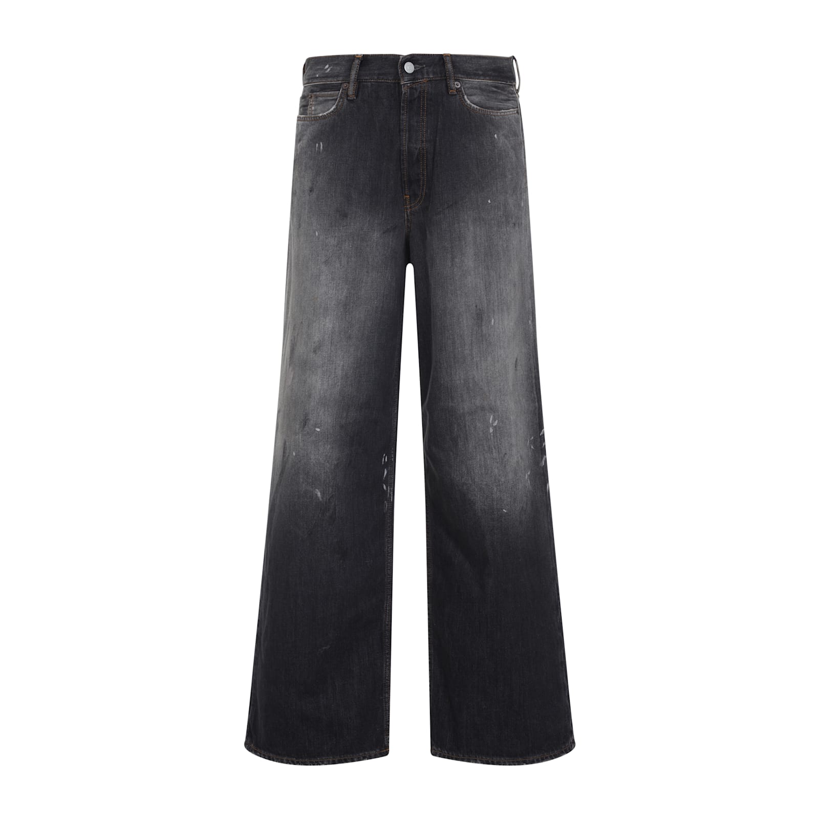 Acne Studios Trafalgar Wide Leg Jeans With Faded Effect In Black