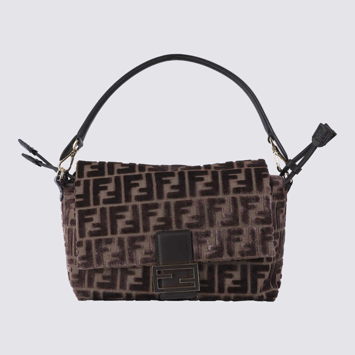 Fendi Mamma Baguette Medium Velvet Bag Women In Brown