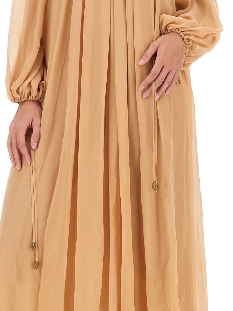 Shop Chloé Long Dress In Nude