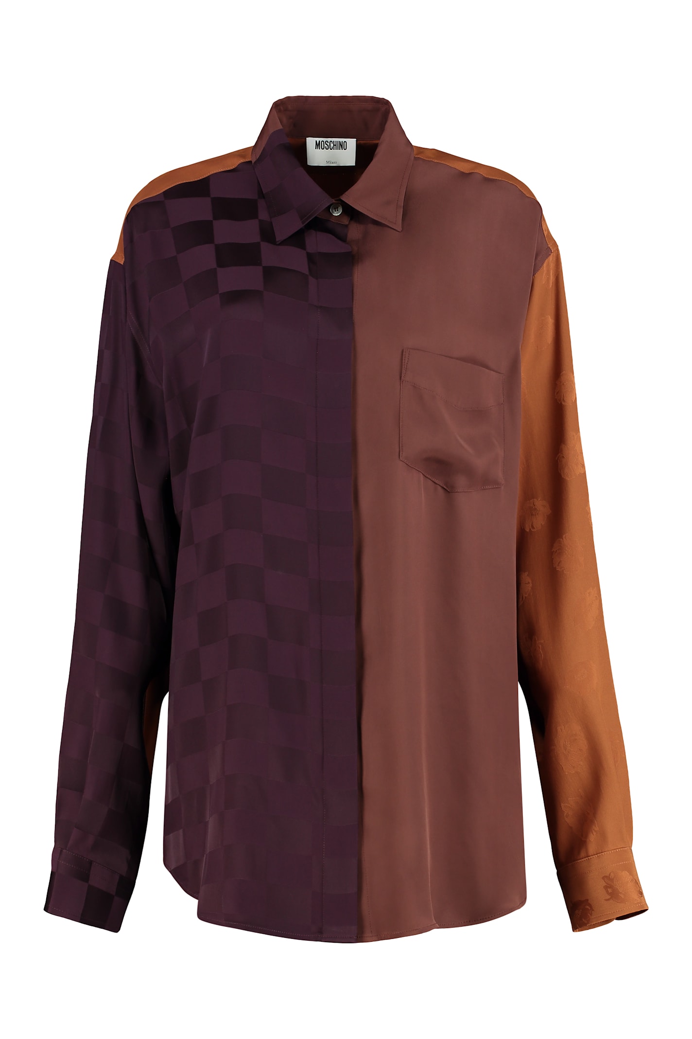 Moschino Silk Blend Shirt In Multi