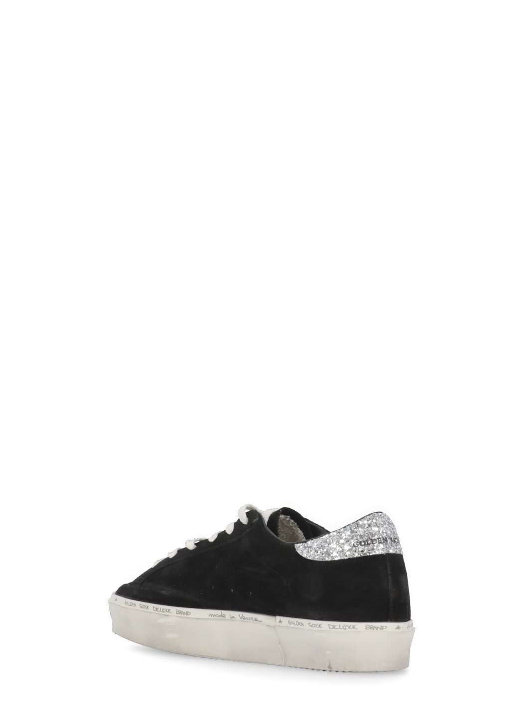 Golden Goose Hi Star Suede Sneakers With Glittered Star And Heel Tab Shoes