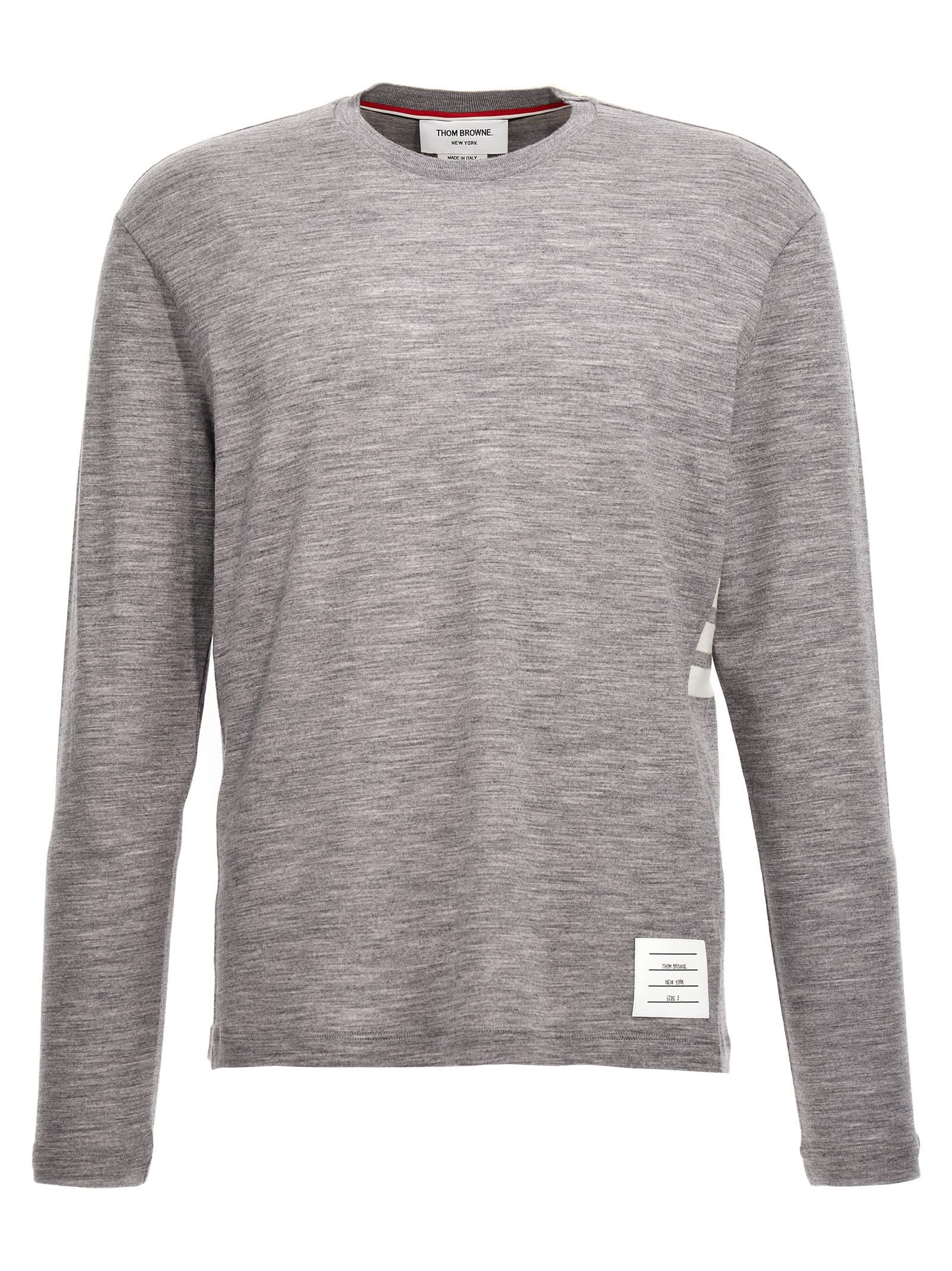 Shop Thom Browne Maglia 4 Bar In Grey