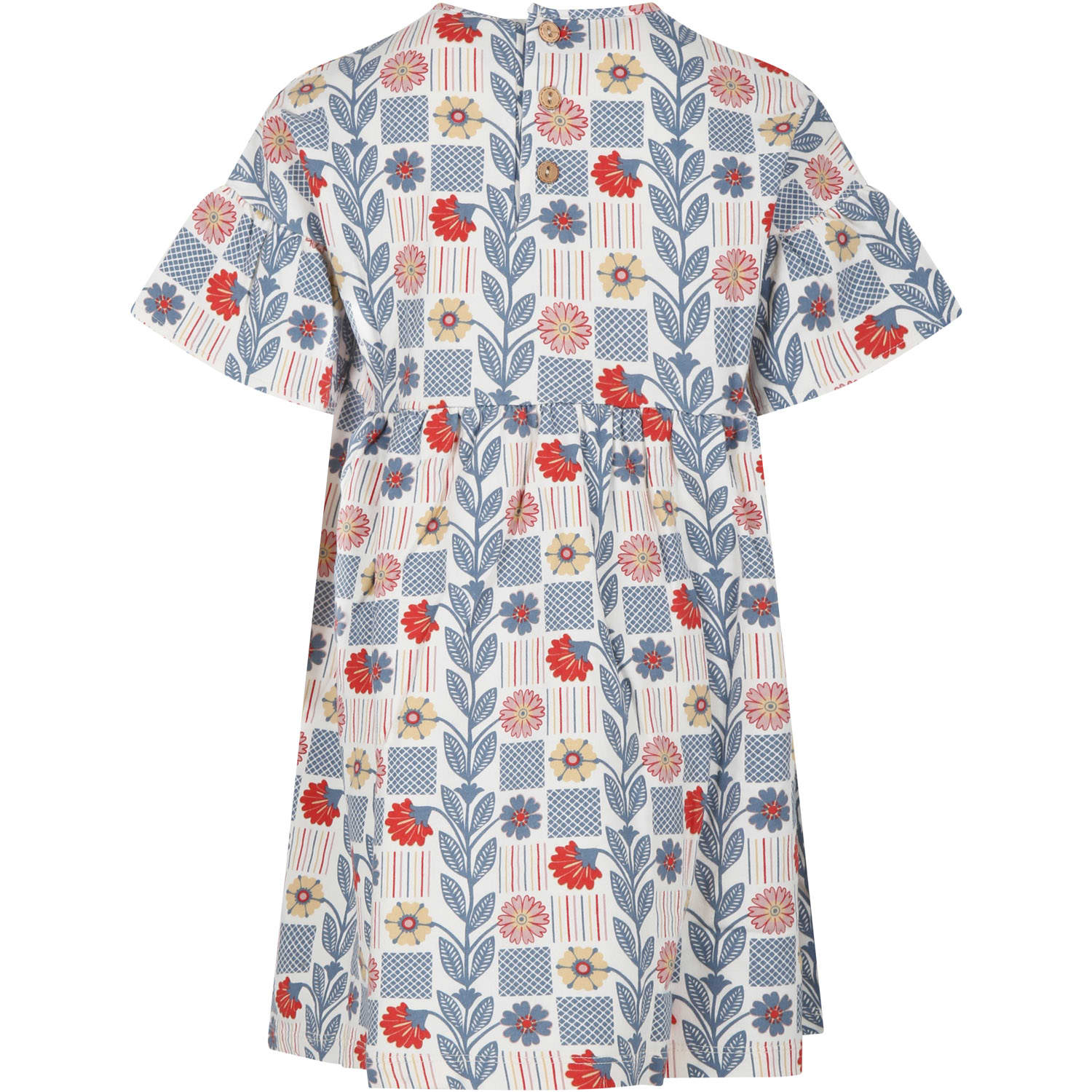 Shop Coco Au Lait White Dress For Girl With Flowers Print In Multicolor