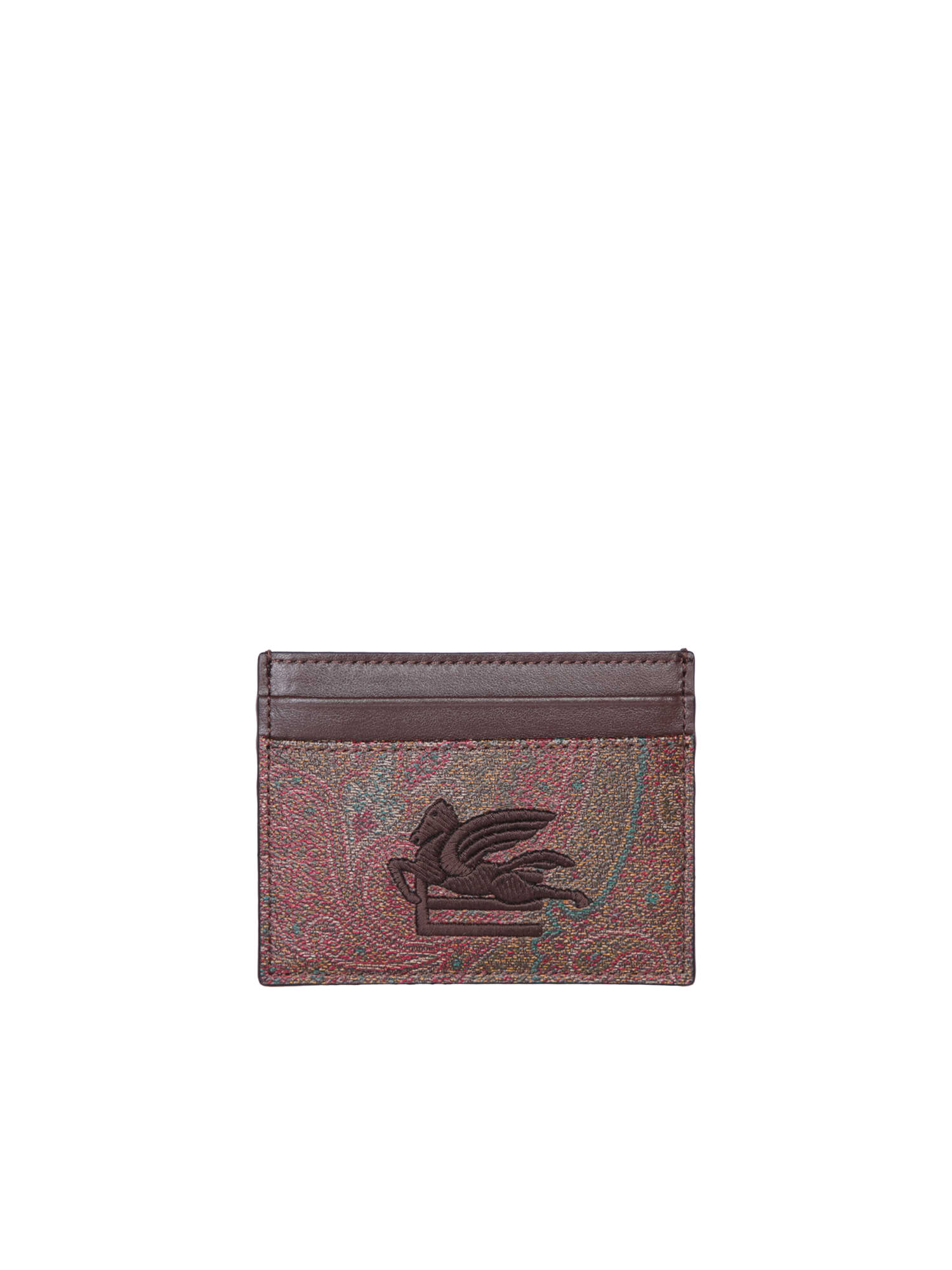 Etro Arnica Paisley Multicolor Cardholder In Brown