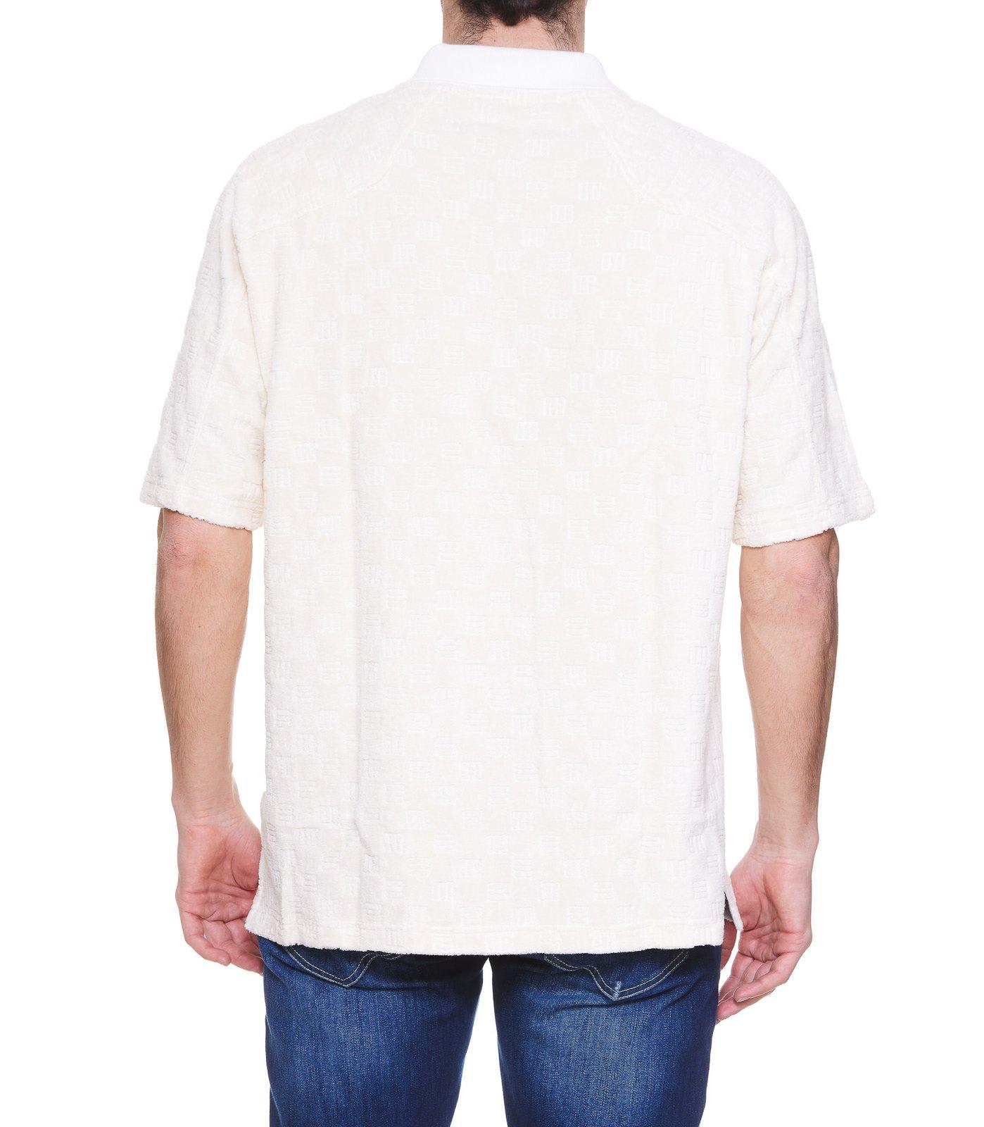 Shop Ambush Monogram Pattern Zipped Polo Shirt