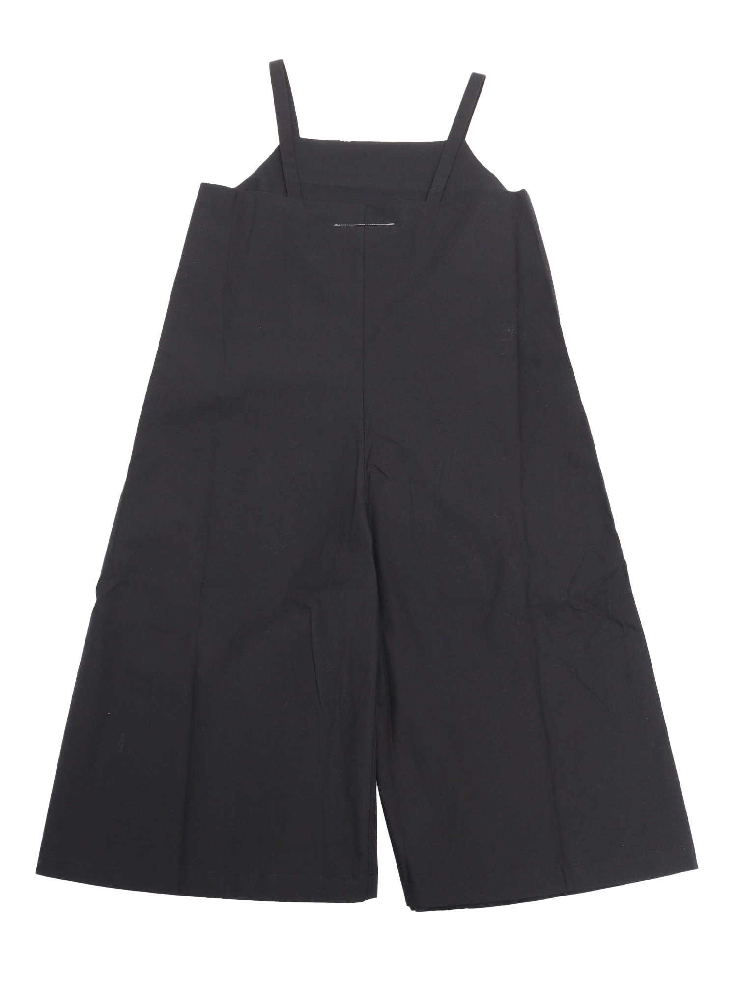 Mm6 Maison Margiela Poplin Short Jumpsuit With Shoulder Straps In Black