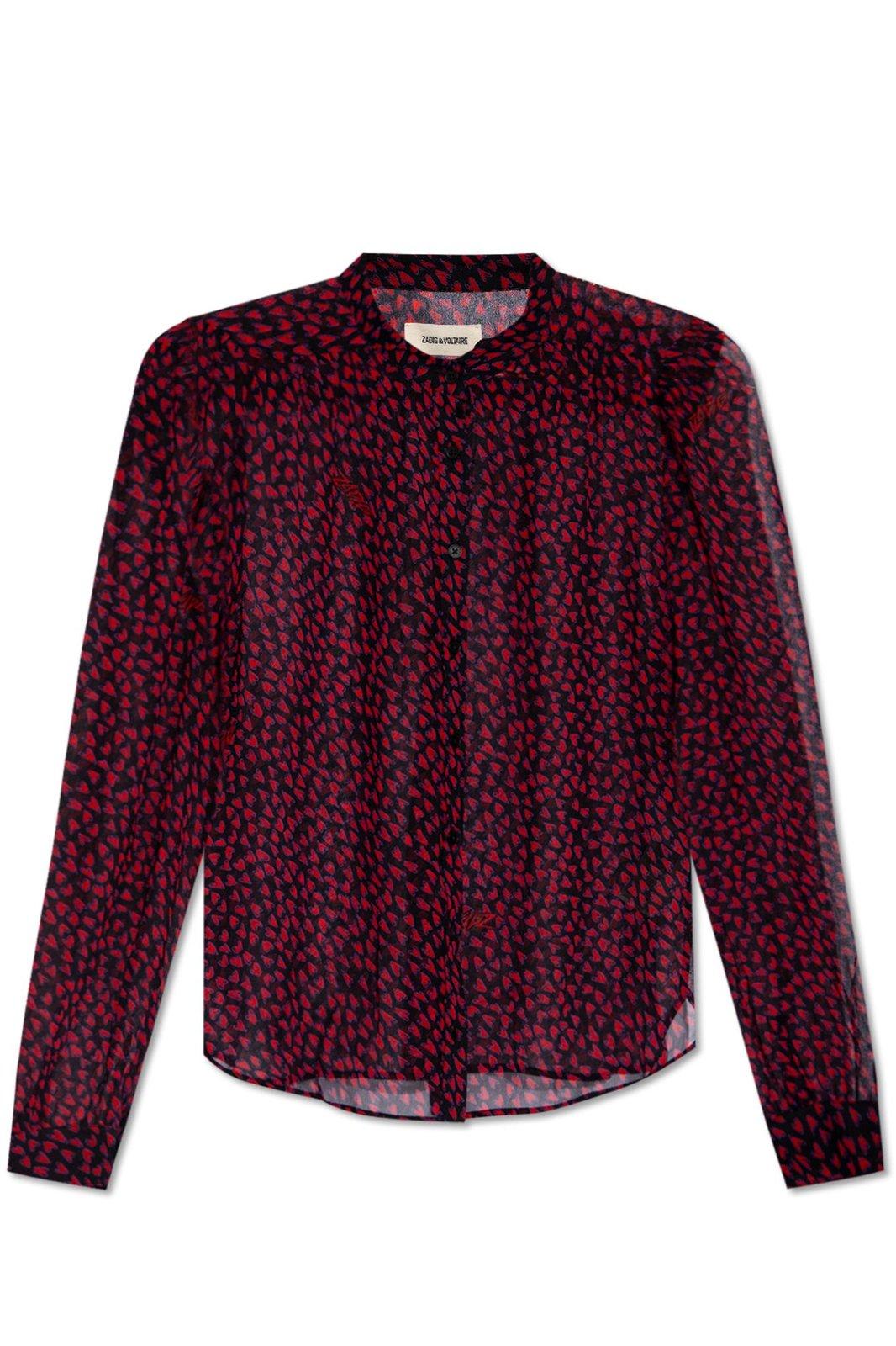 Shop Zadig &amp; Voltaire Tino Crush Shirt In Black/red