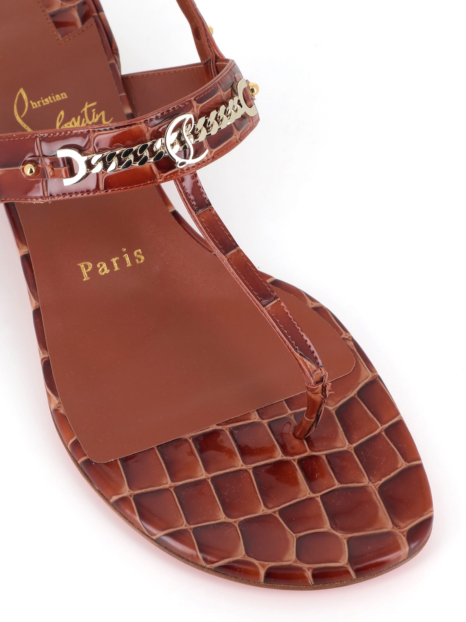 Shop Christian Louboutin Sandal Mj Thong 25 In Leather