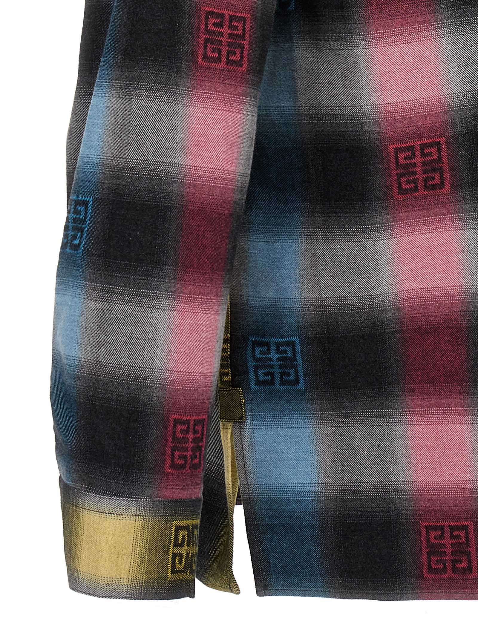 Givenchy Cotton Oversized Shirt Side Slits In Multicolour