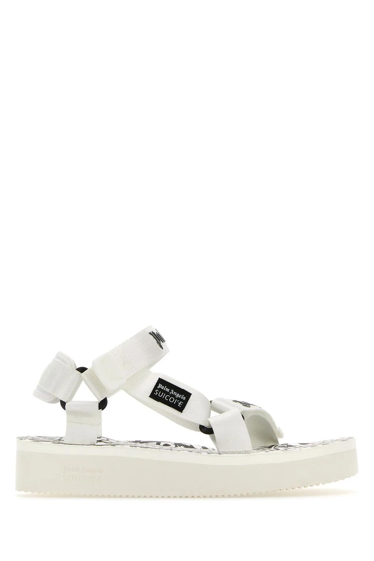 Shop Palm Angels White Fabric X Suicoke Sandals