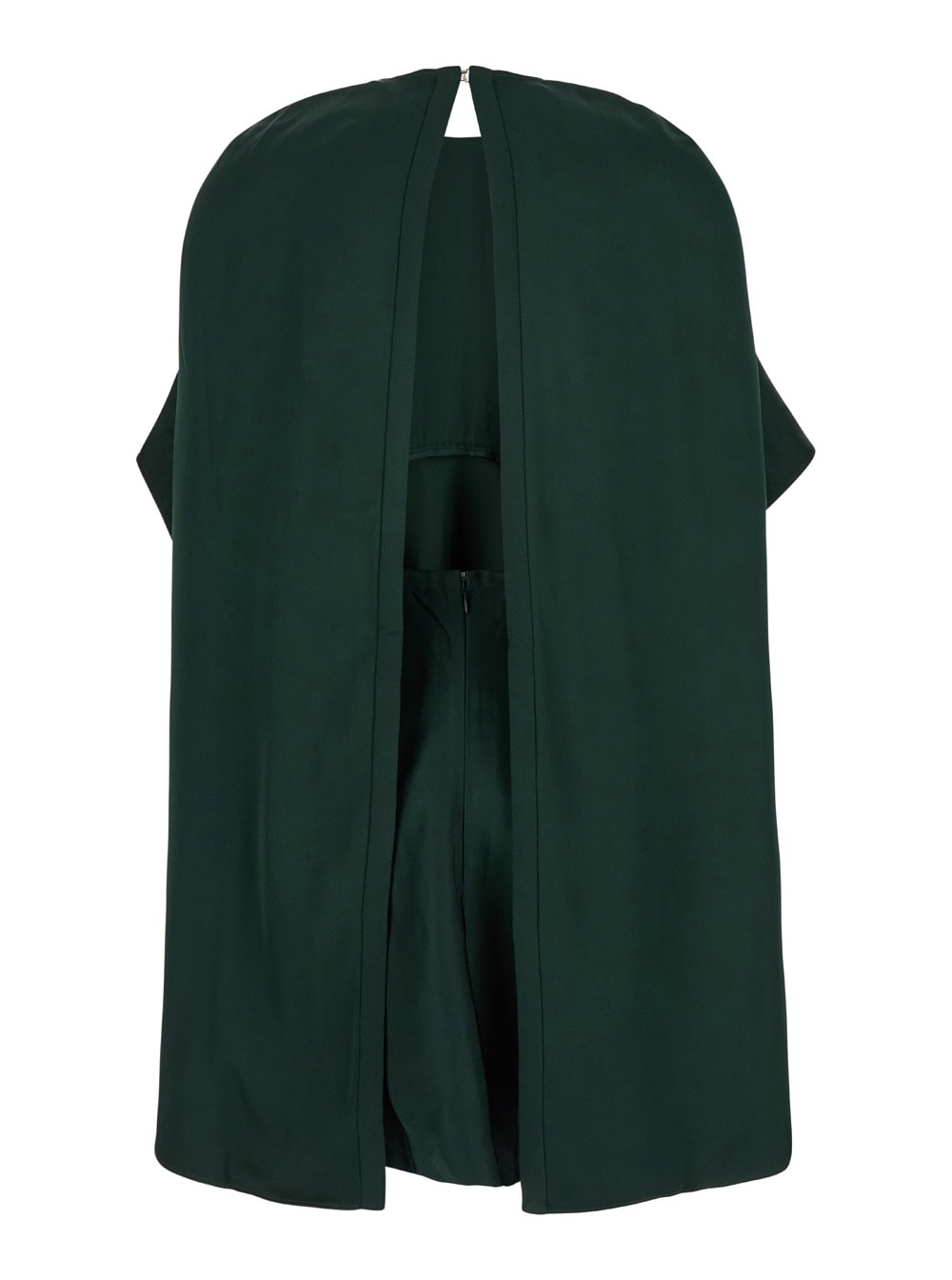 Shop Zimmermann Eden Green Mini Dress With Ruched Shoulder In Viscose Woman