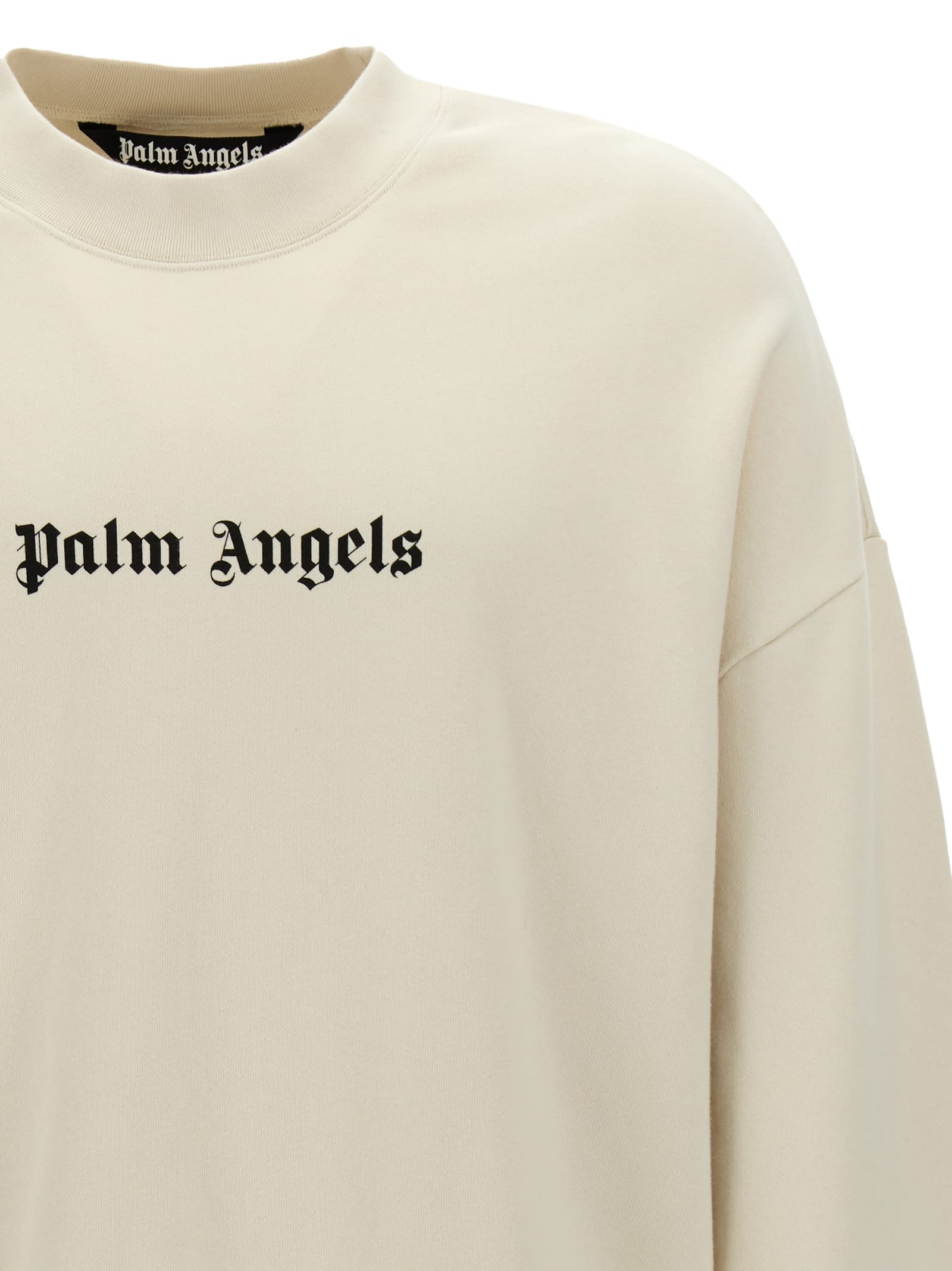 Shop Palm Angels Classic Logo Sweatshirt In White/black