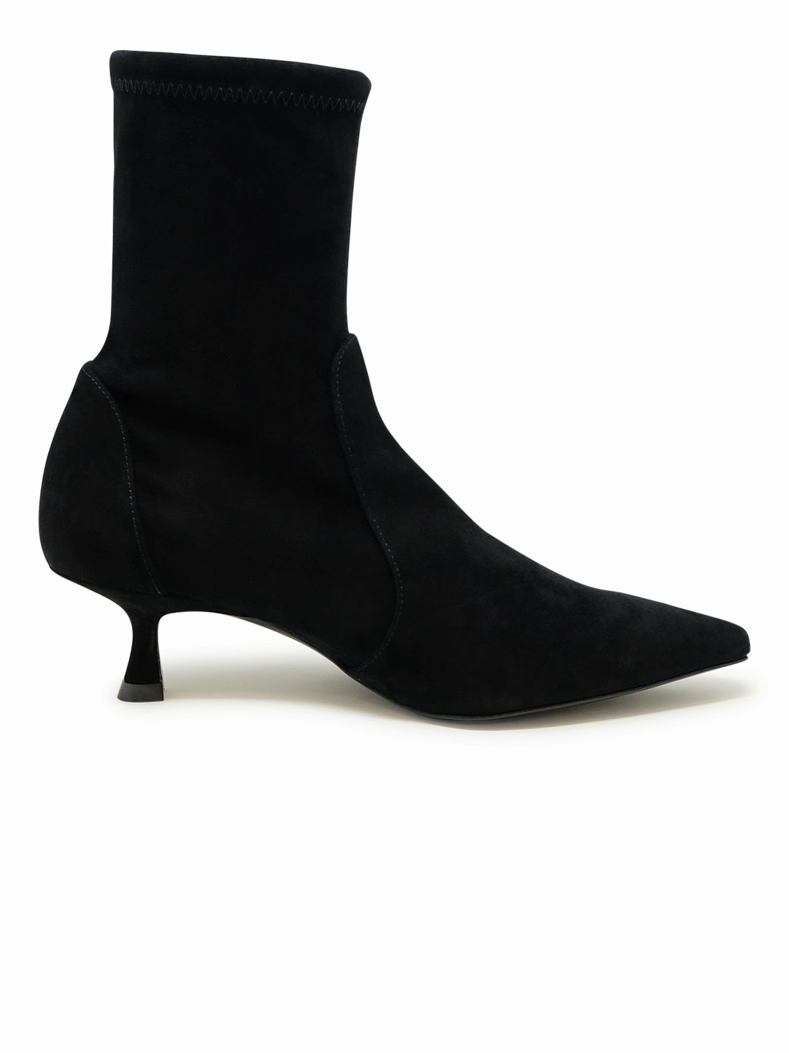 Shop Stuart Weitzman Black Suede Naomi 50 Bootie