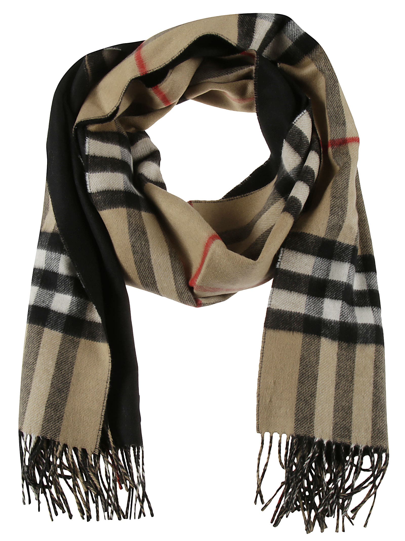 Burberry Giant Check Fringed Scarf