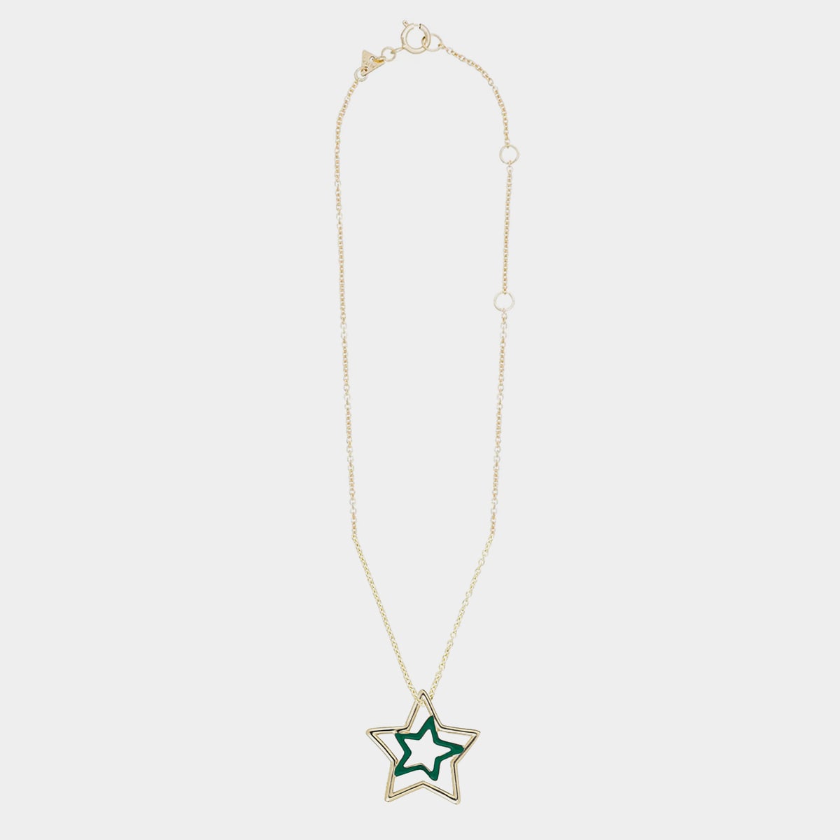 Shop Aliita Bottle Green Gold Metal Estrella Necklace