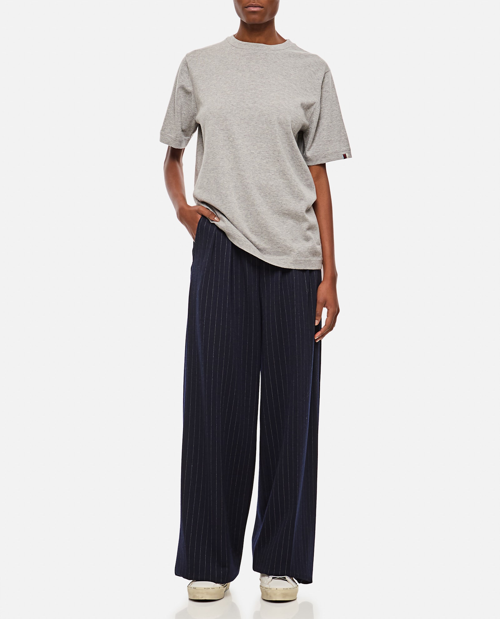 Extreme Cashmere James Cotton Cashmere Knit 2.48 T-shirt In Grey