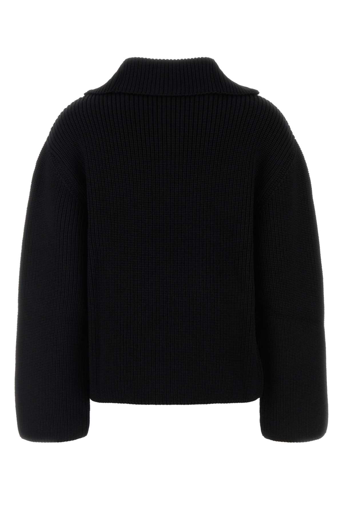 Courrèges Courreges Pre Zipped Wool Sweater In Black