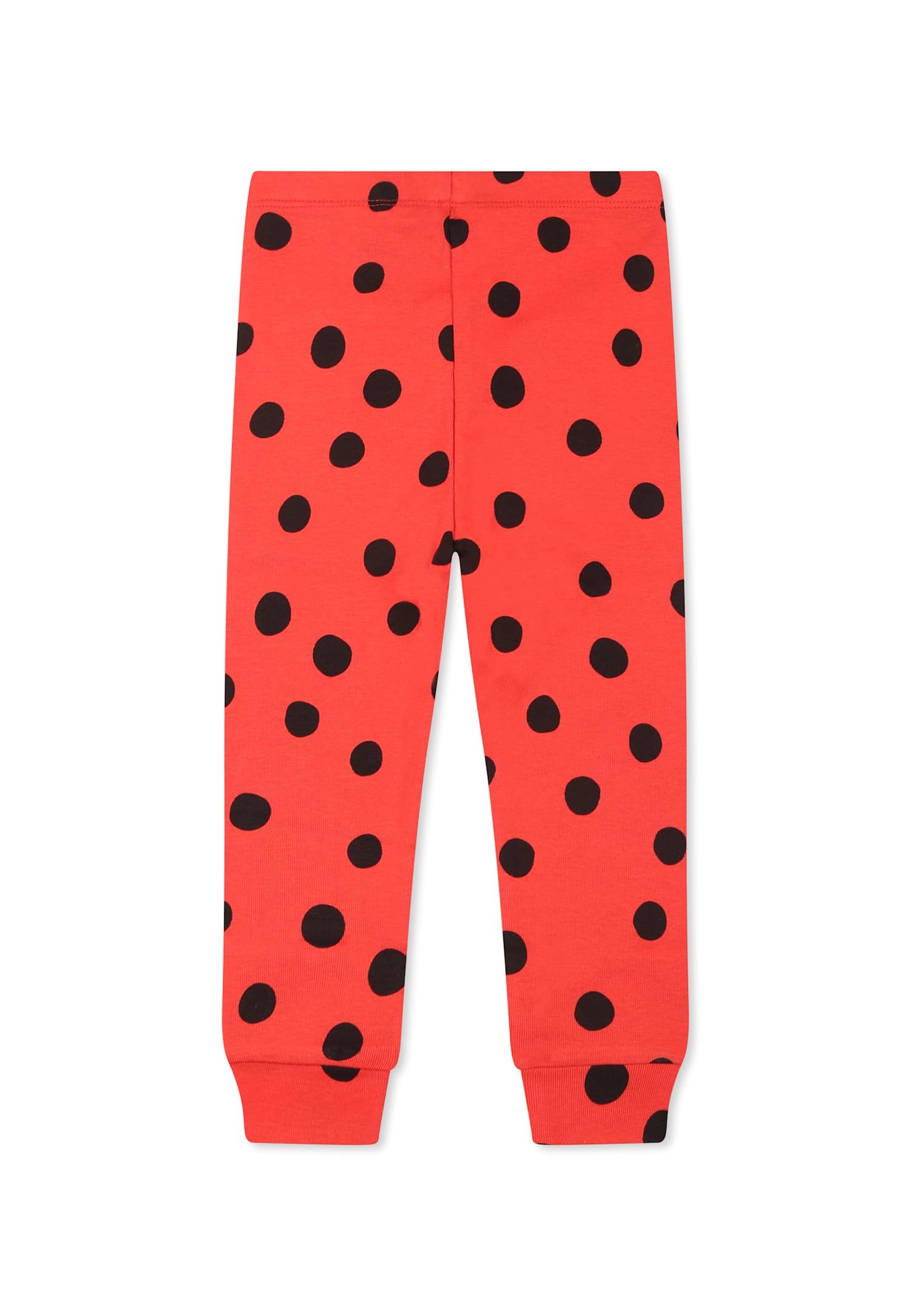 Mini Rodini Red Leggings For Baby Girl With Polka Dots In Red