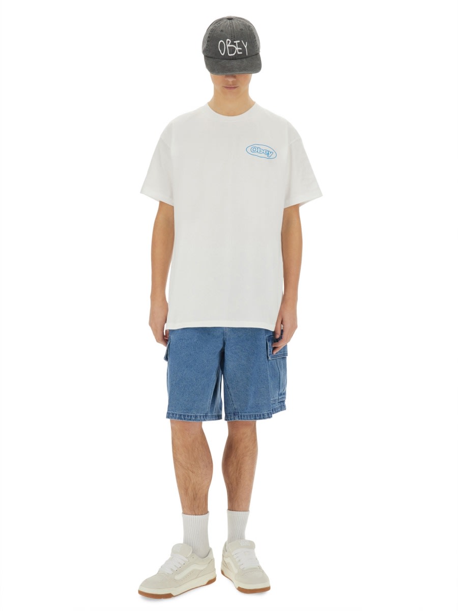 Obey Logo-print T-shirt In White