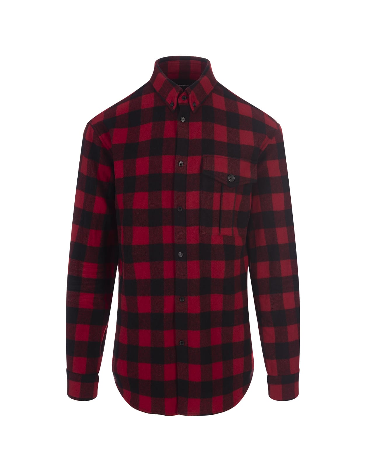 Shop Dsquared2 Big Logo Canadian Relaxed Dan Shirt In Rosso/nero