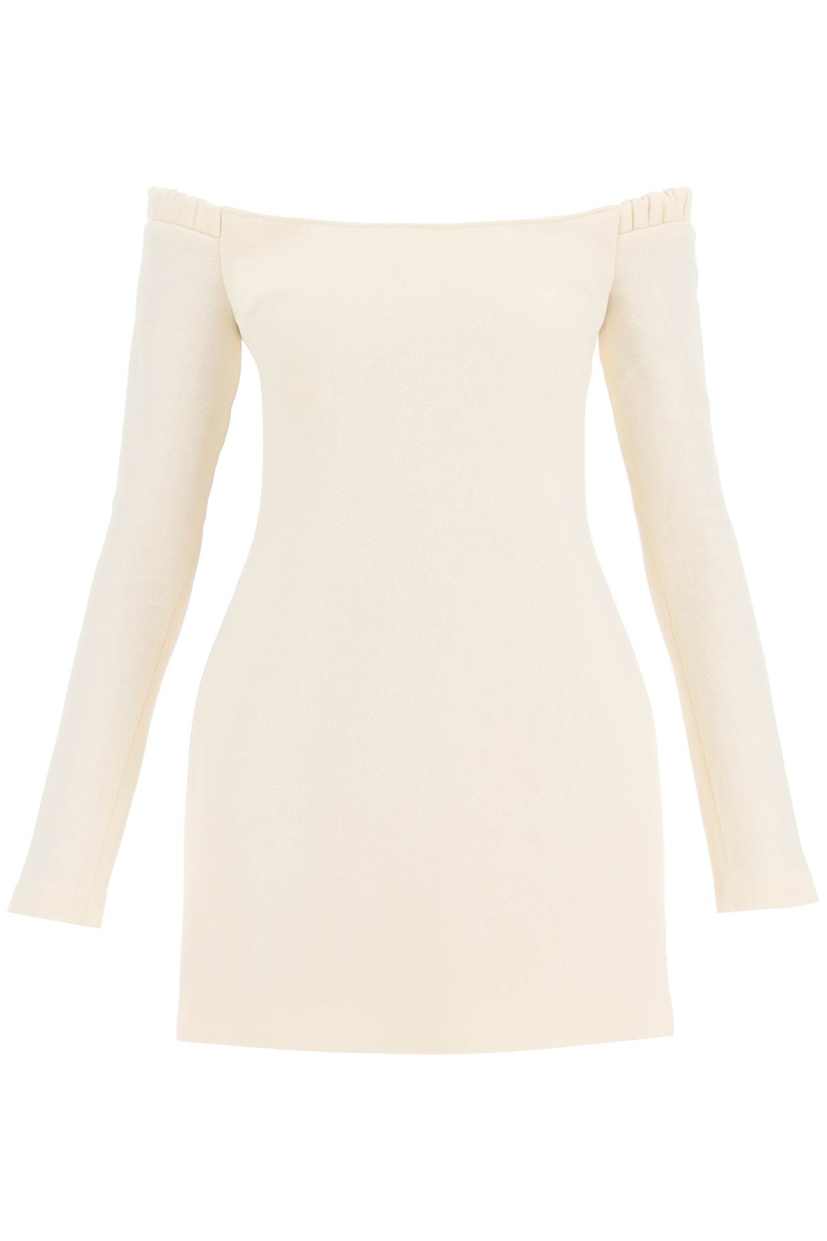 Shop Khaite Octavia Wool Mini Dress In Bone (white)
