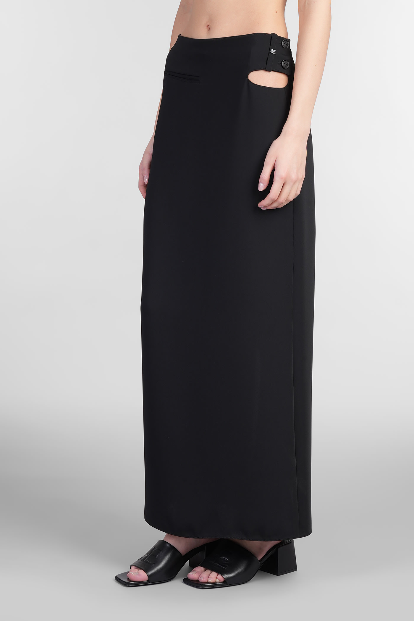 Courrèges Skirt In Black Polyester In Black
