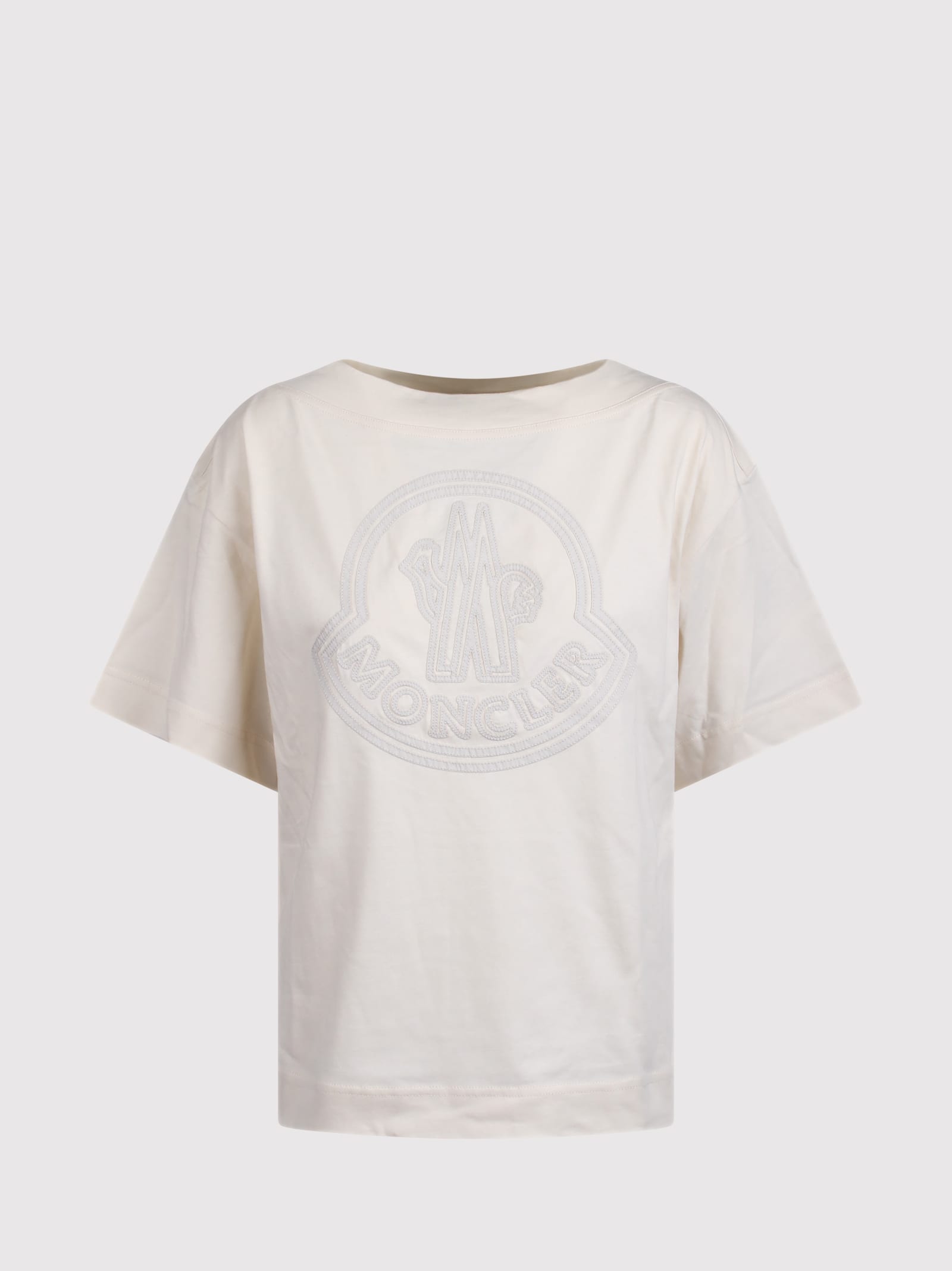 Shop Moncler T-shirt With Embroidered Logo