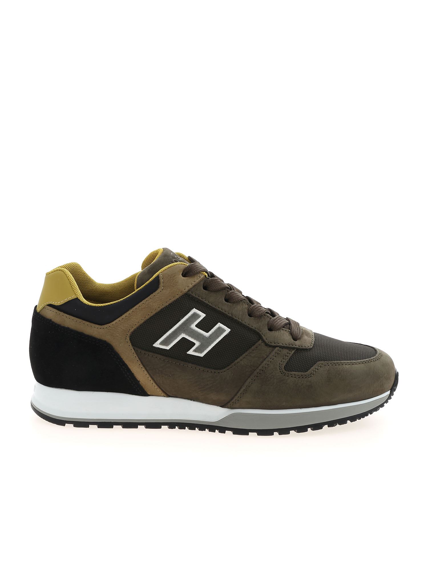 Hogan H321 Flock Sneakers In Green