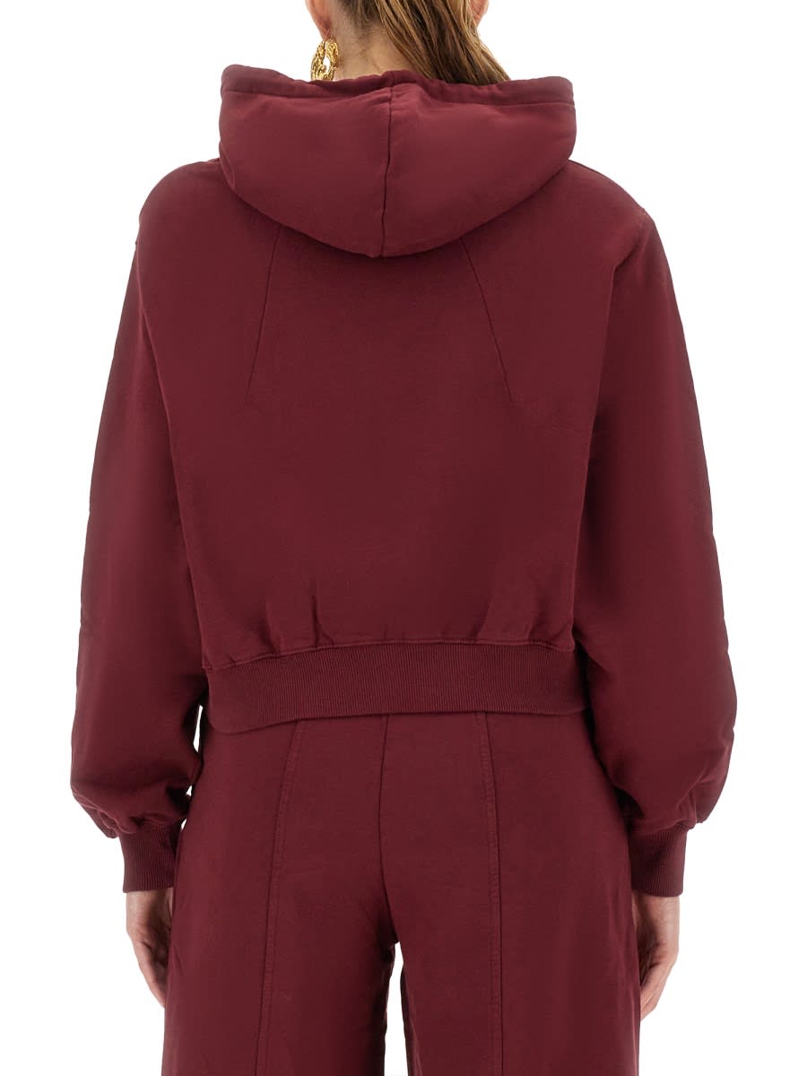 Rotate Birger Christensen Rotate Birgerchristensen Terry Back Hoodie In Burgundy