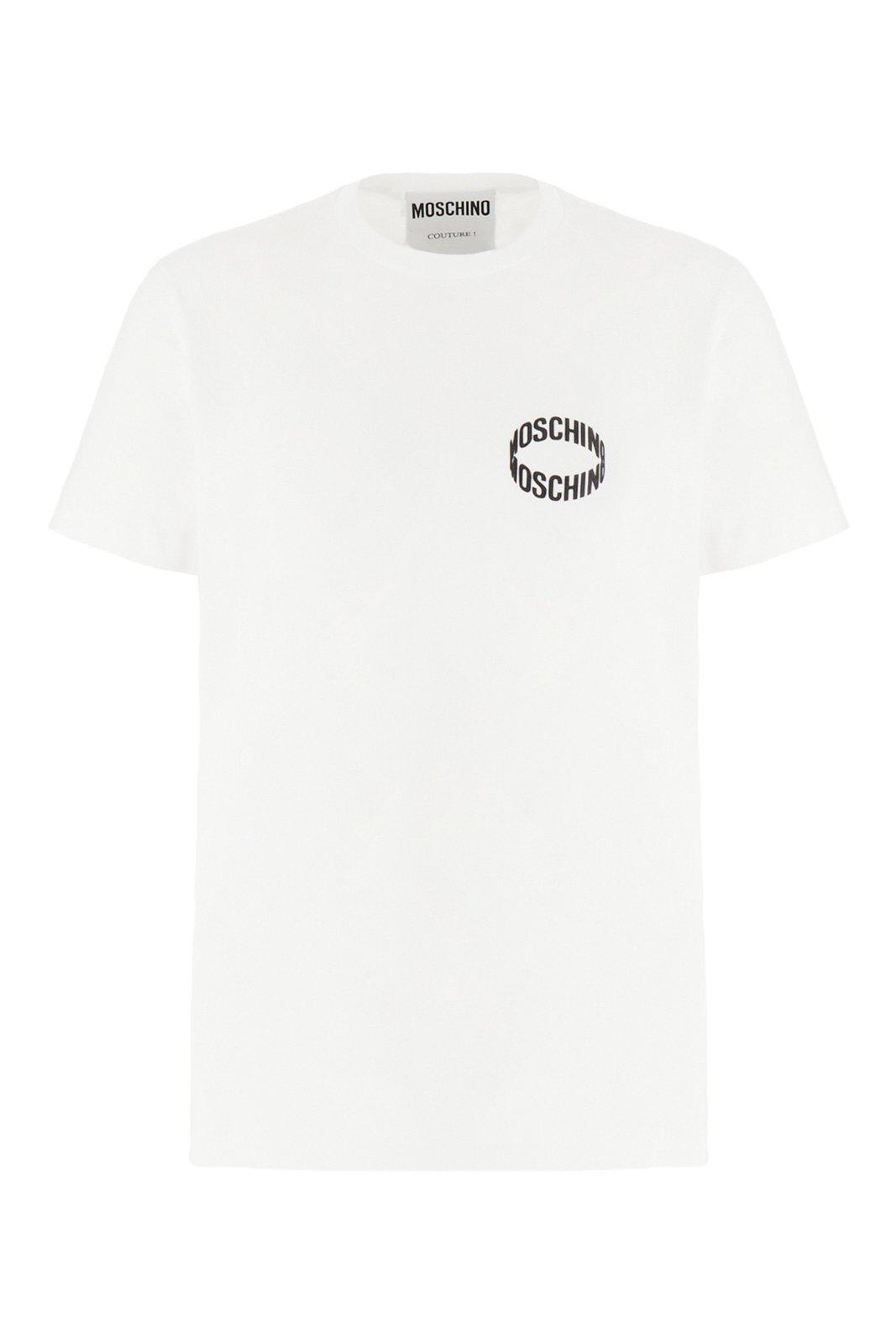Shop Moschino Logo-printed Crewneck T-shirt In Black