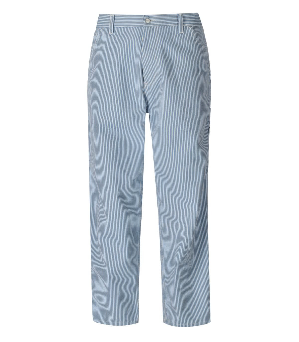 Carhartt Wip Terrell Single Knee Light Blue Striped Trousers
