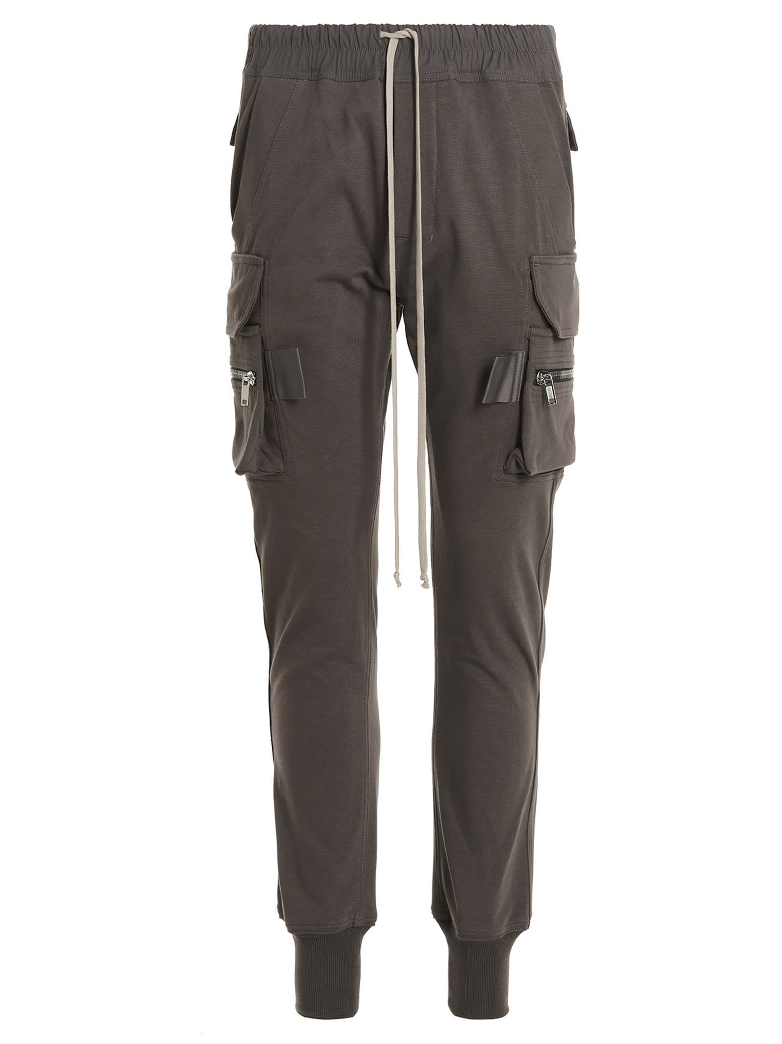 Rick Owens Drawstring-waist Cargo Trousers In Gray
