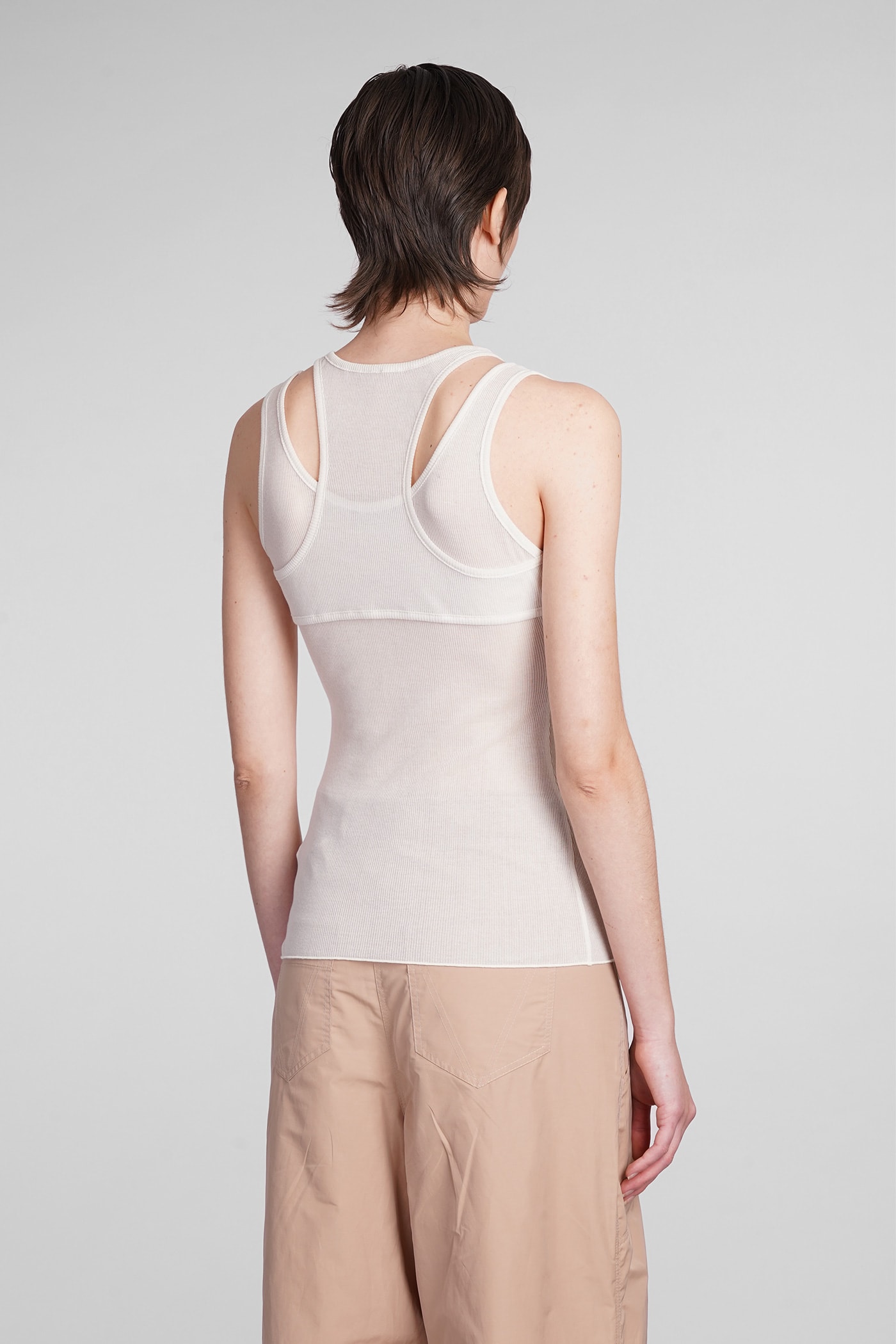 Shop Andreädamo Topwear In Beige Cotton