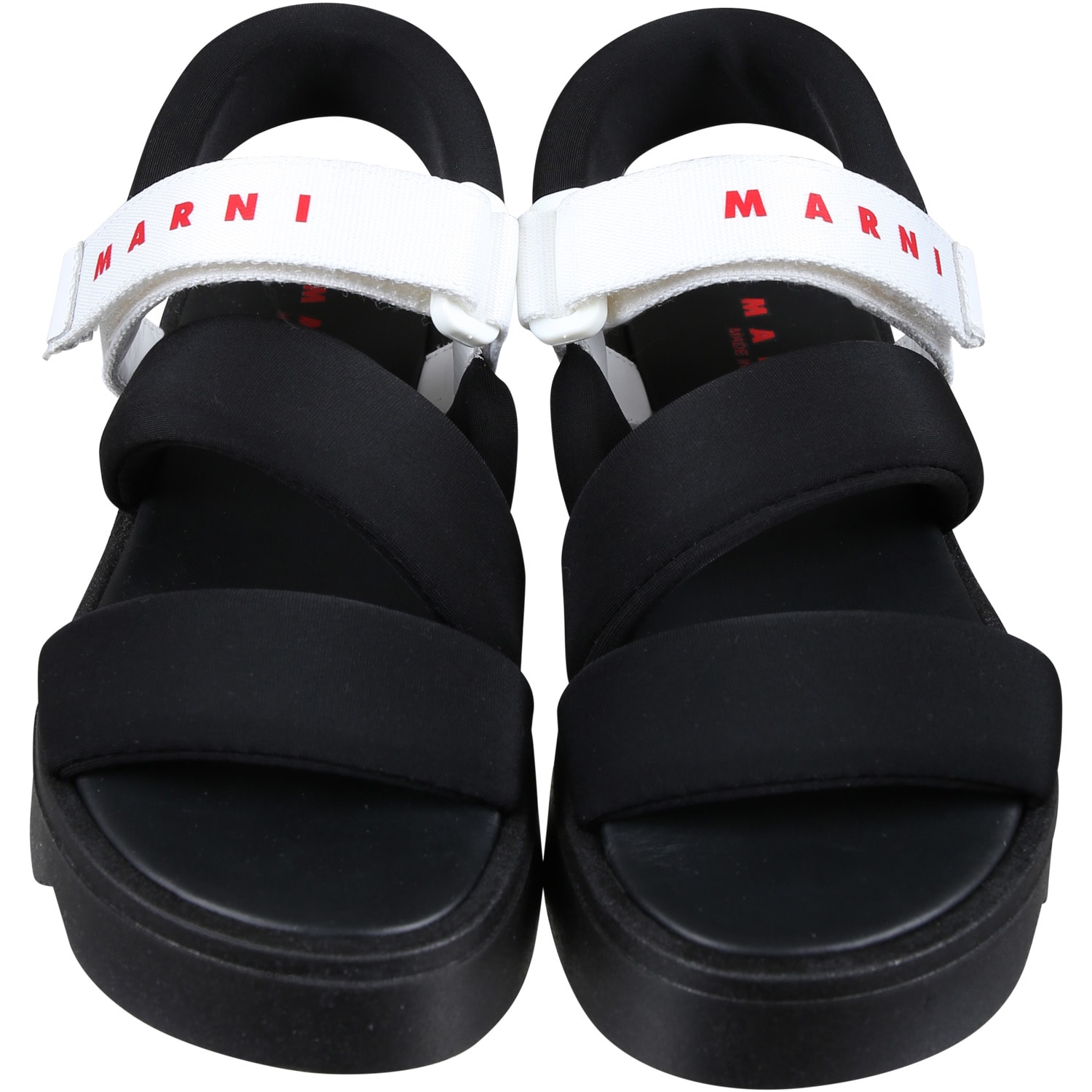 Shop Marni Black Sandals For Girl With Logo