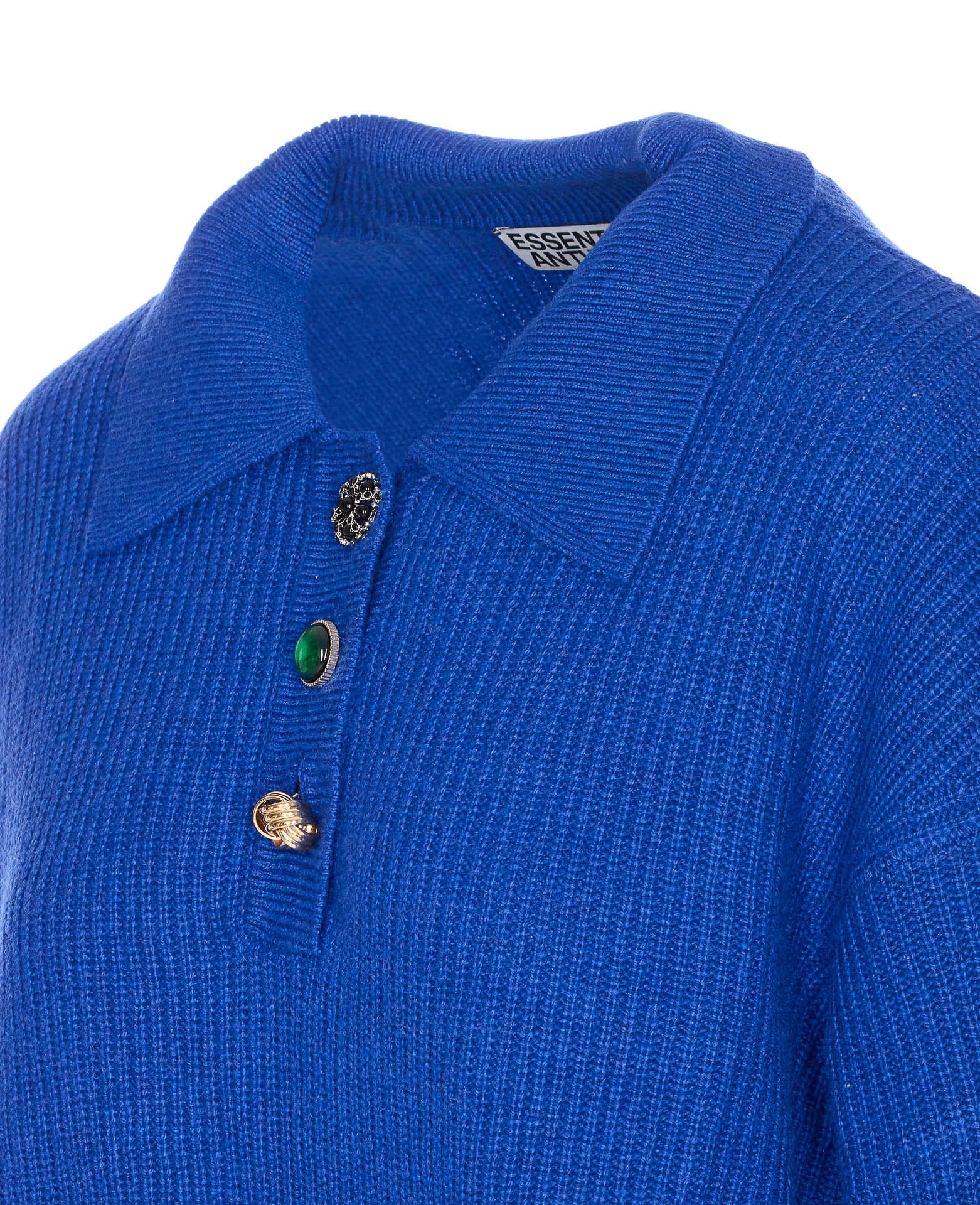 Essentiel Antwerp Imetal Jewel Button Polo In Blue