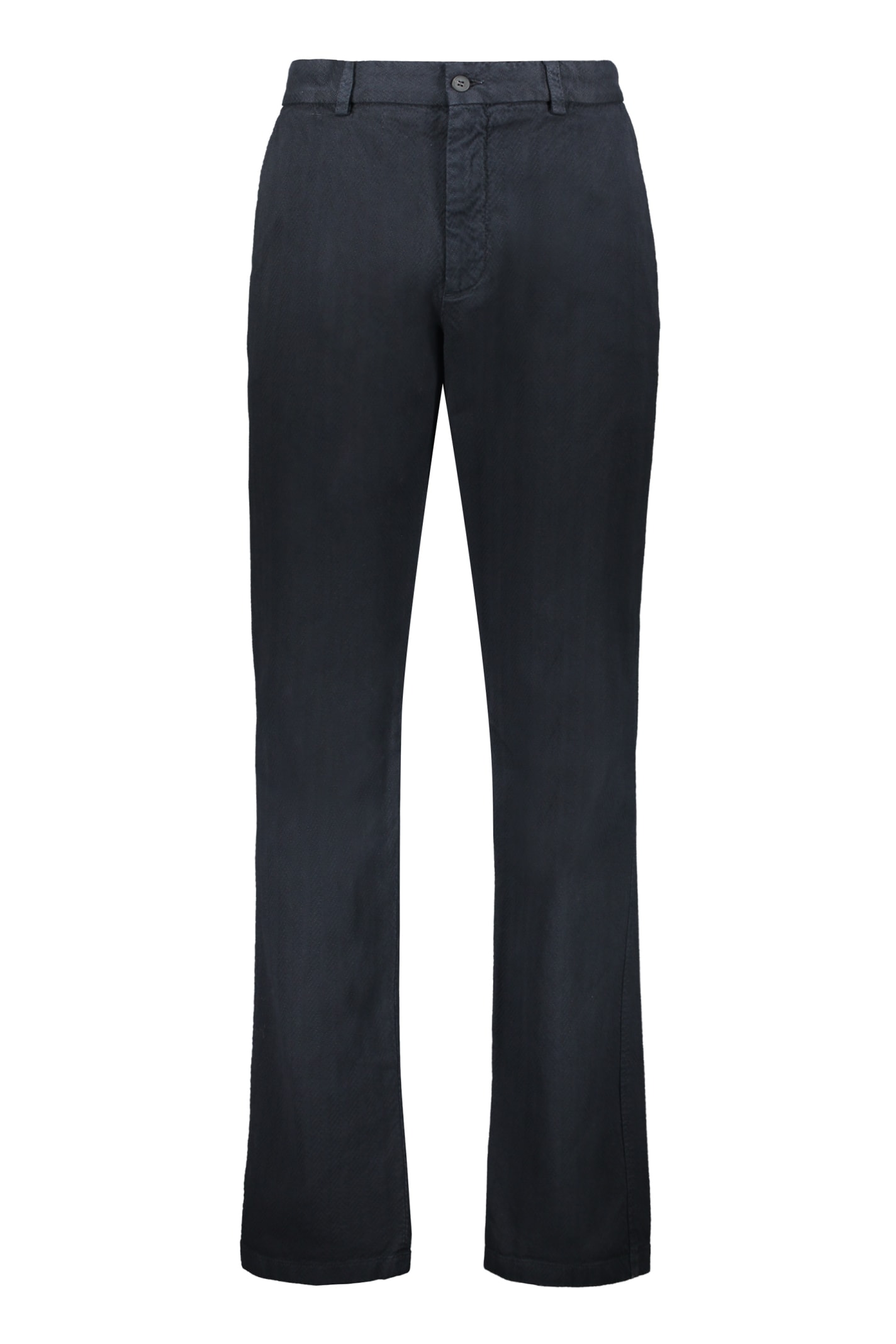 Missoni Cotton Trousers In Blue