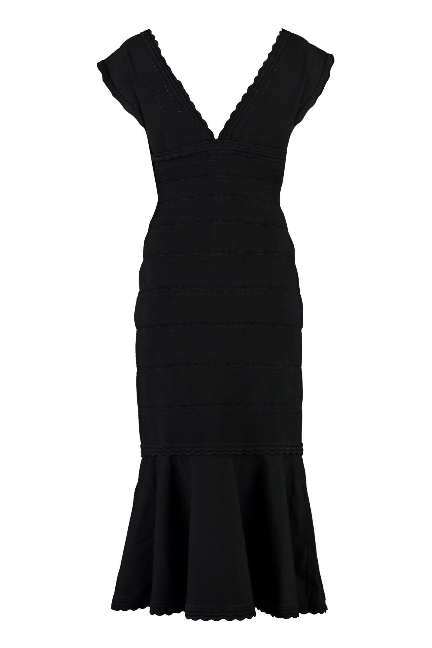 Shop Victoria Beckham Flared Dress In Black