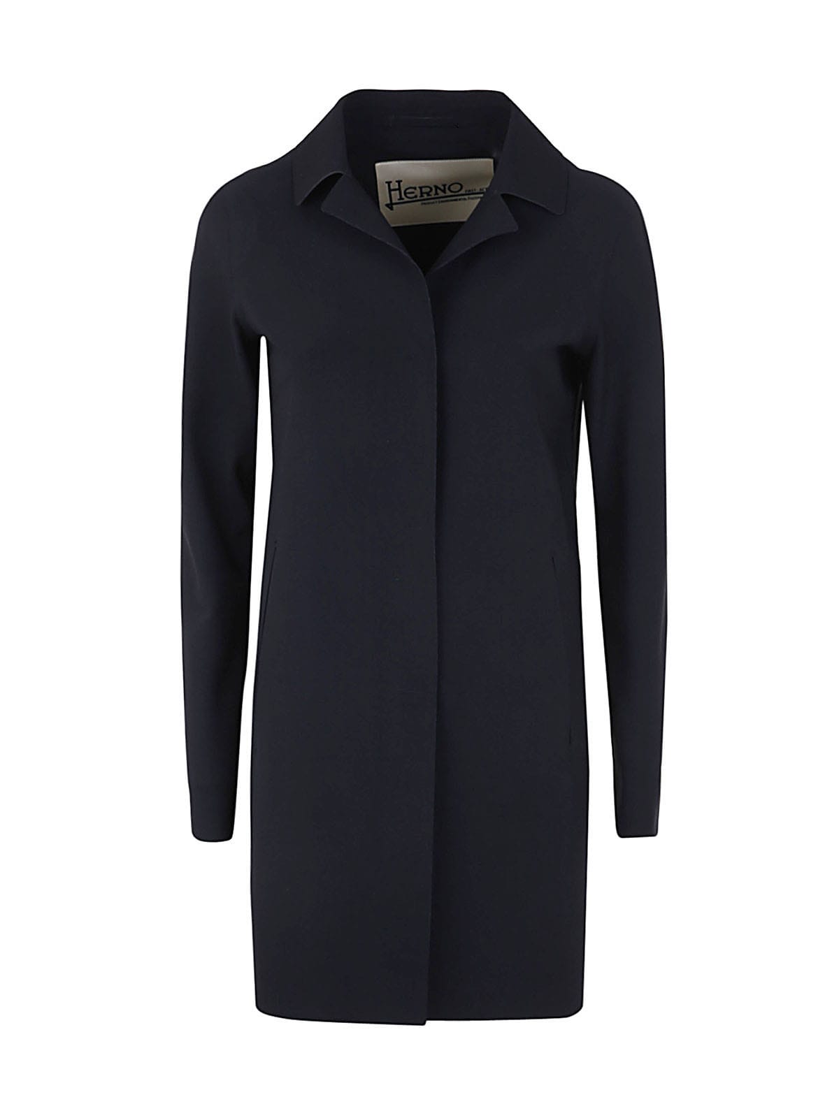 Herno Single-breasted Scuba Black Coats In Black